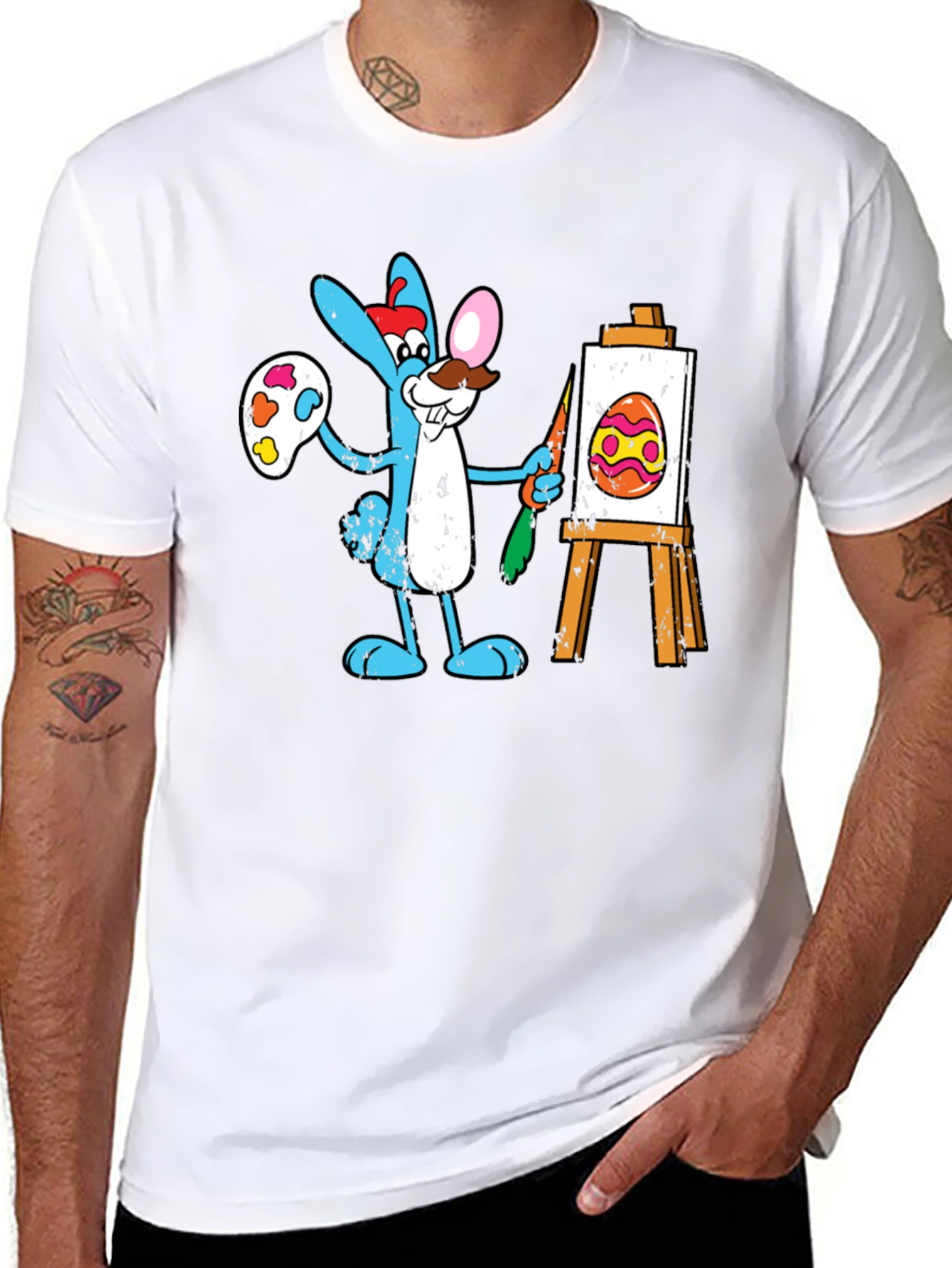 Easter Bunny Artist Graphic Tee