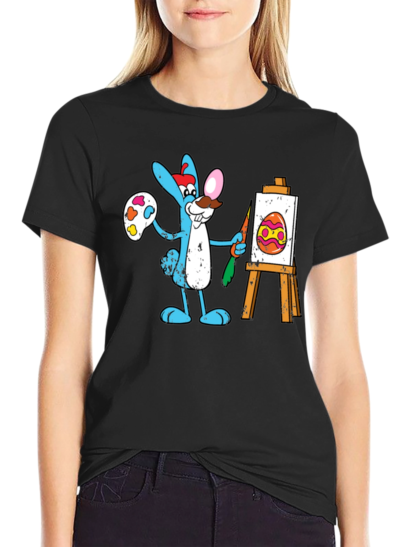 Easter Bunny Artist Graphic Tee