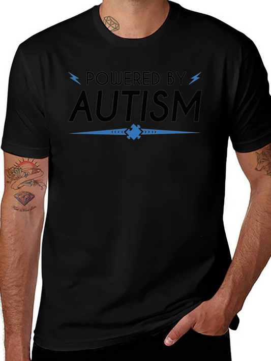 Powered By Autism Awareness Graphic T-Shirt