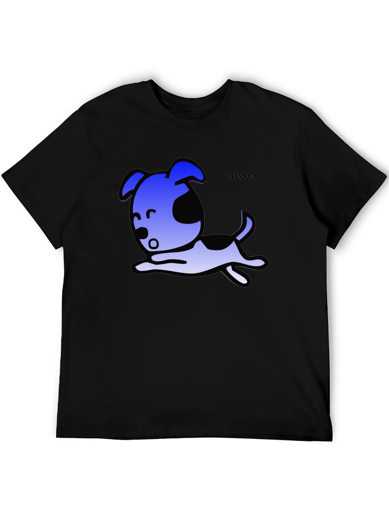 Cartoon Dog Graphic Black T-Shirt