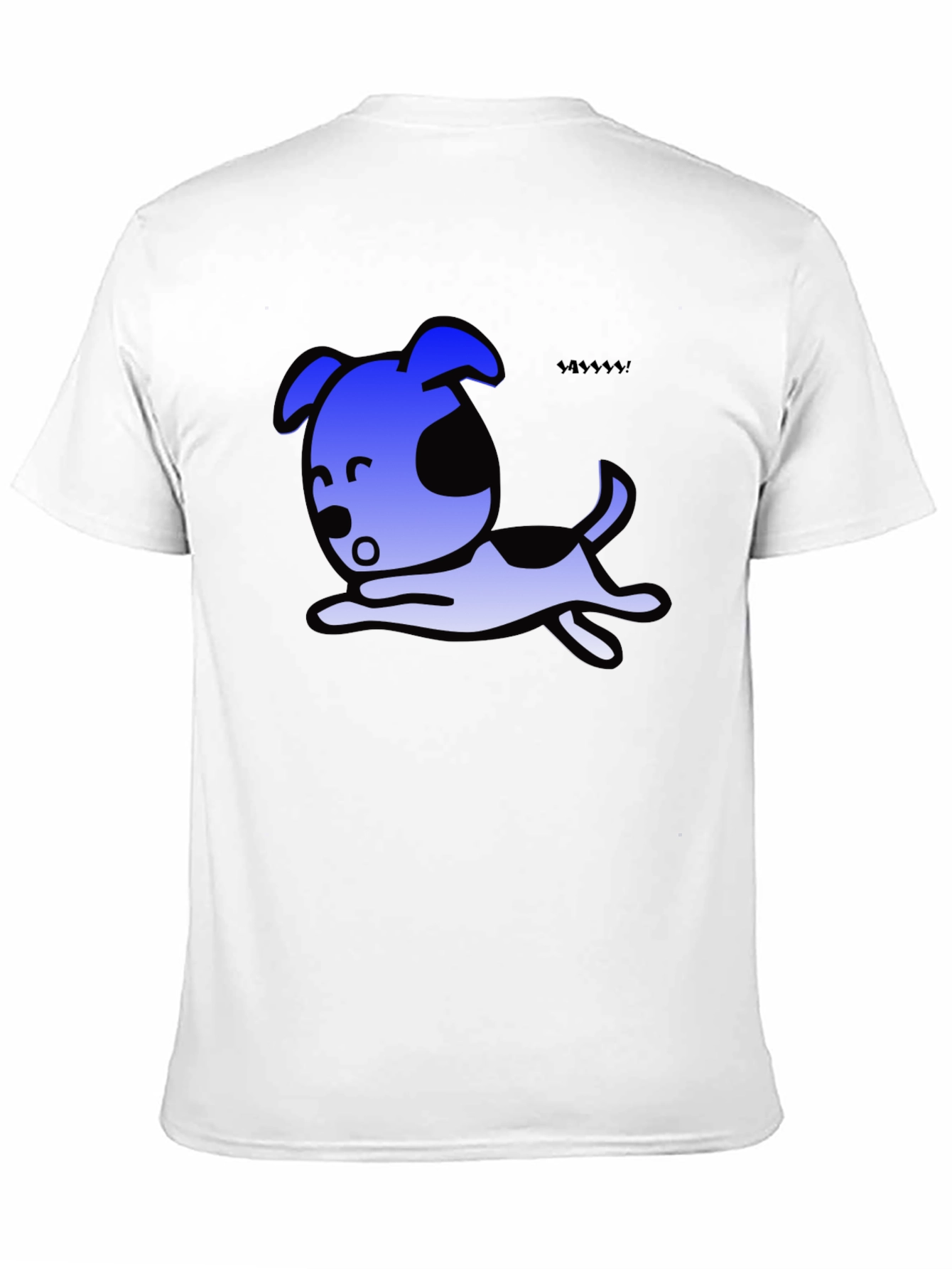 Cartoon Dog Graphic Black T-Shirt