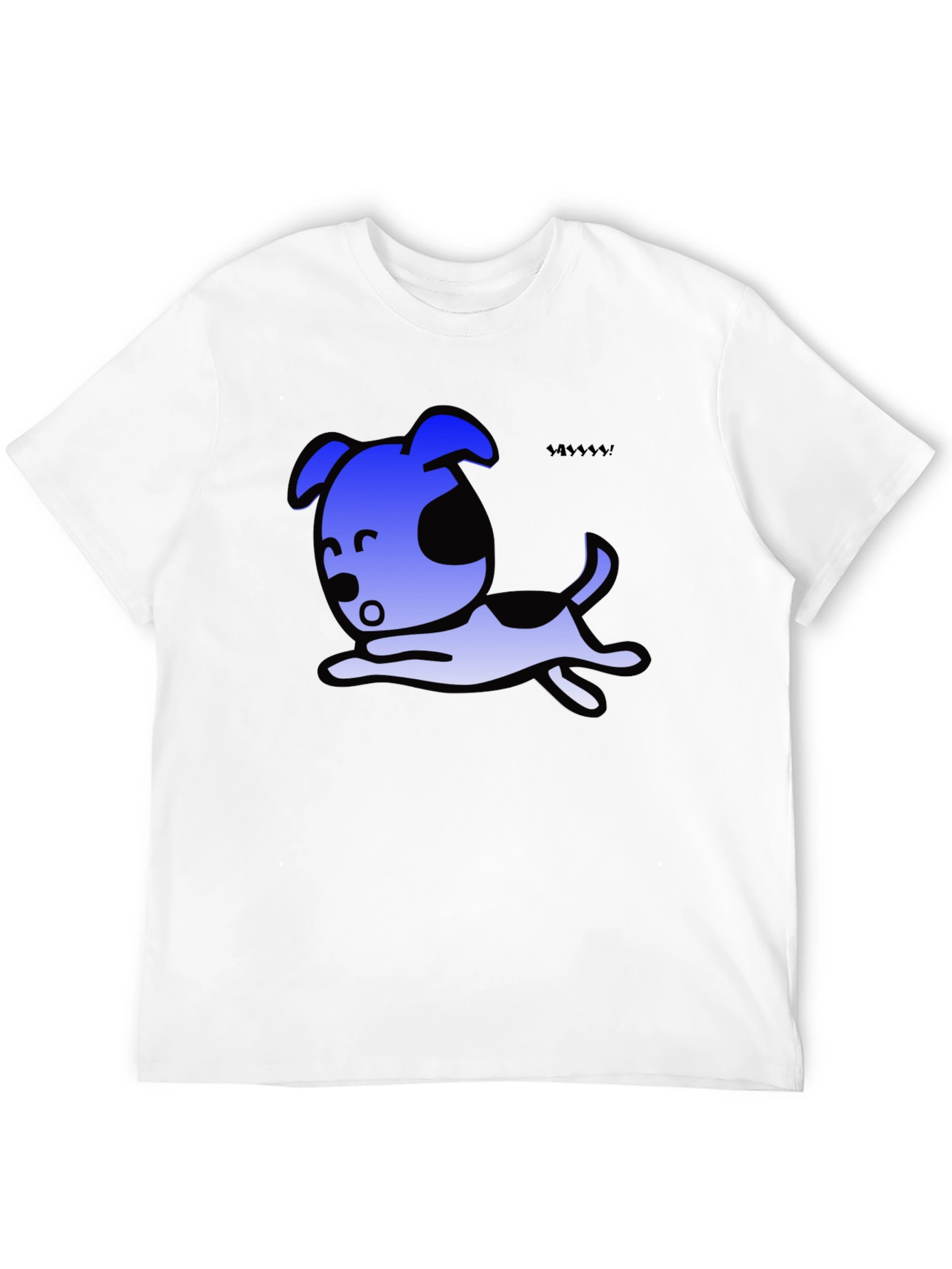 Cartoon Dog Graphic Black T-Shirt