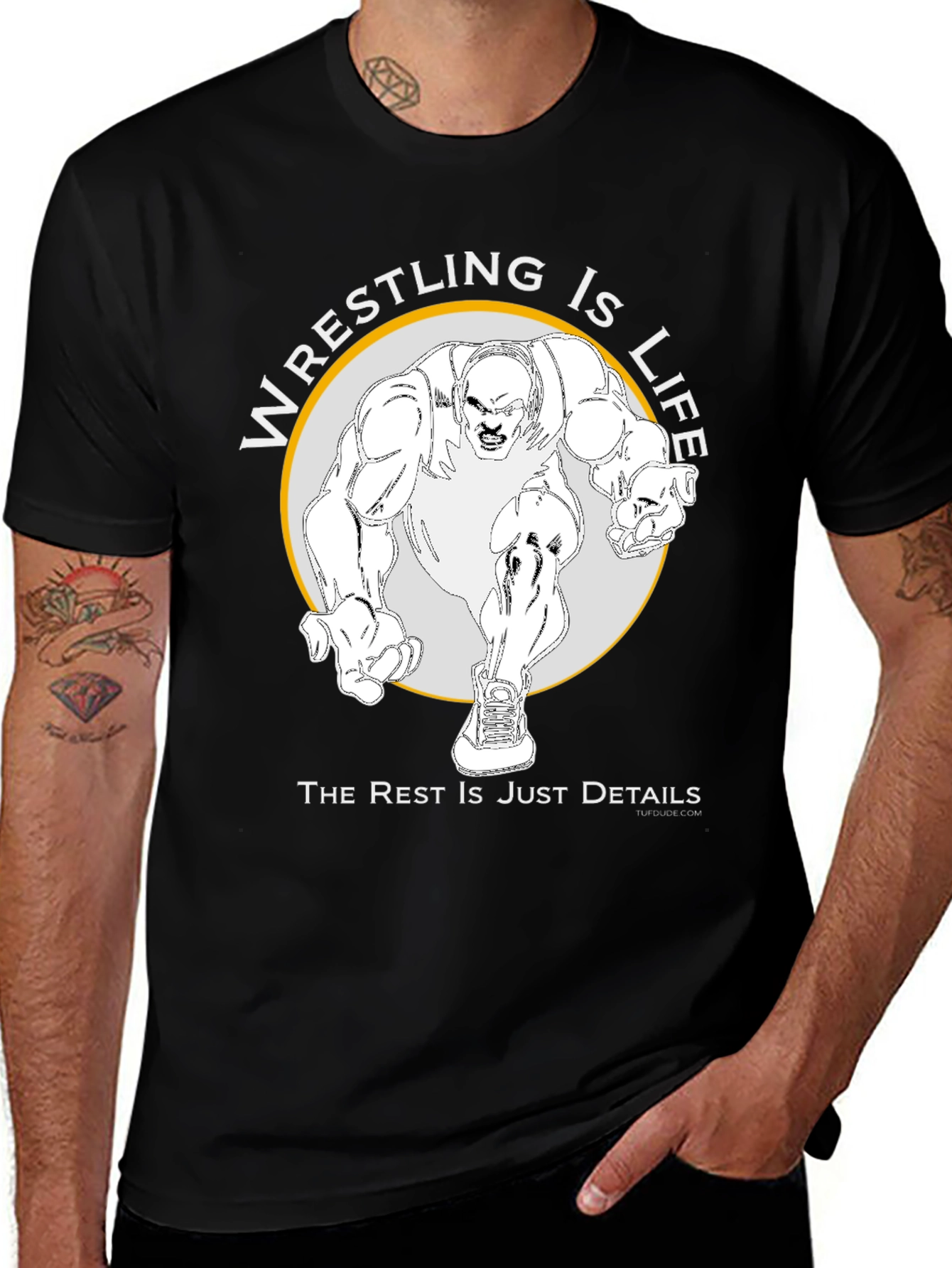 Wrestling Is Life Black Graphic Tee