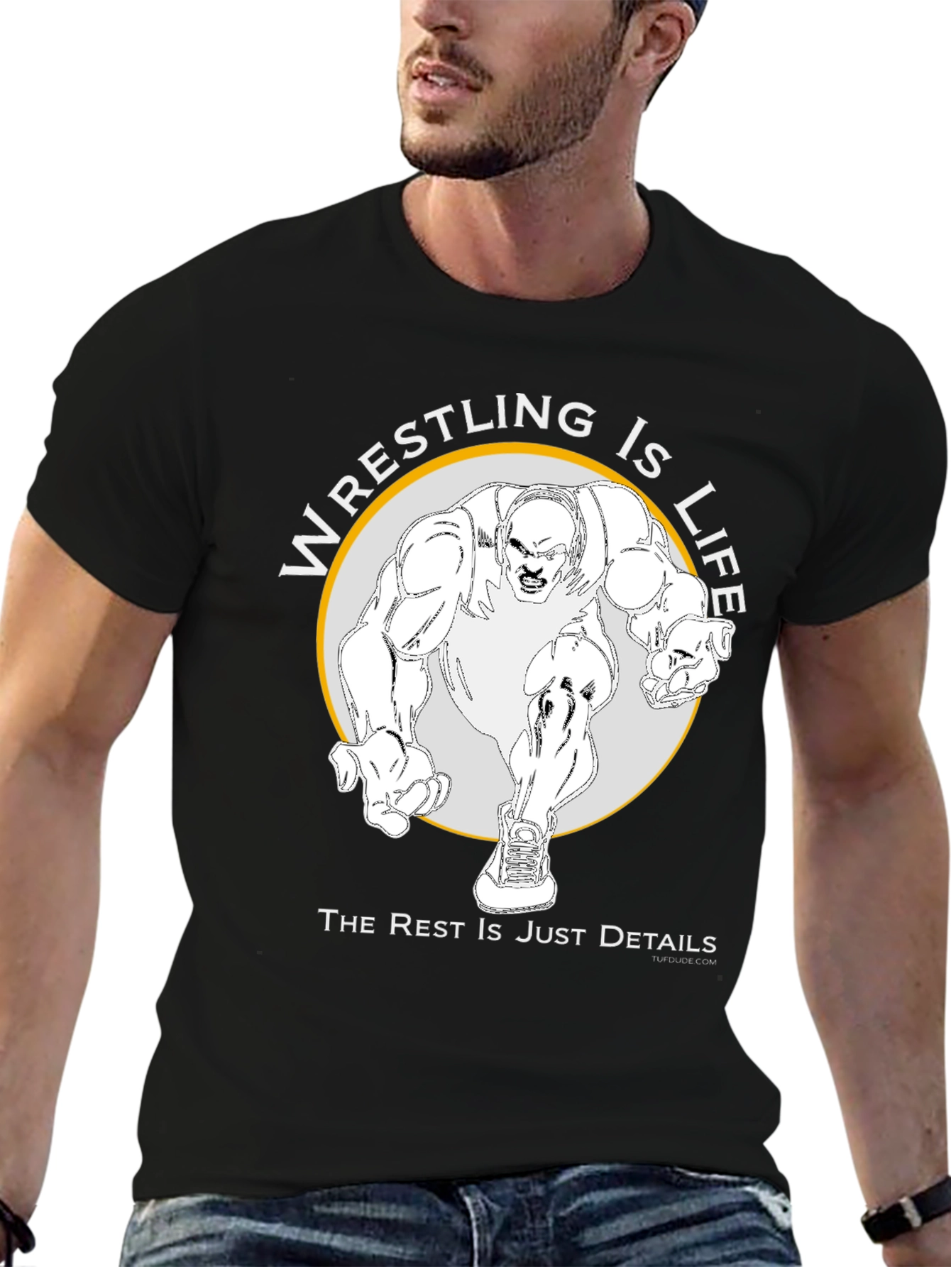 Wrestling Is Life Black Graphic Tee