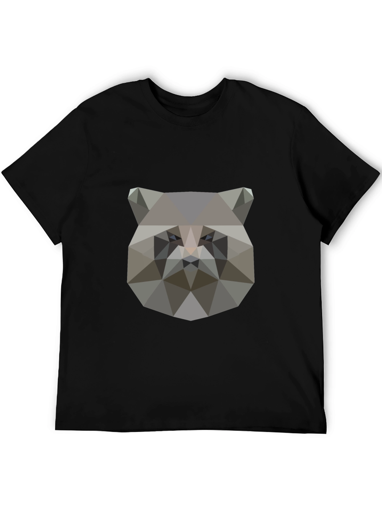 Geometric Raccoon Graphic Tee - Modern Style