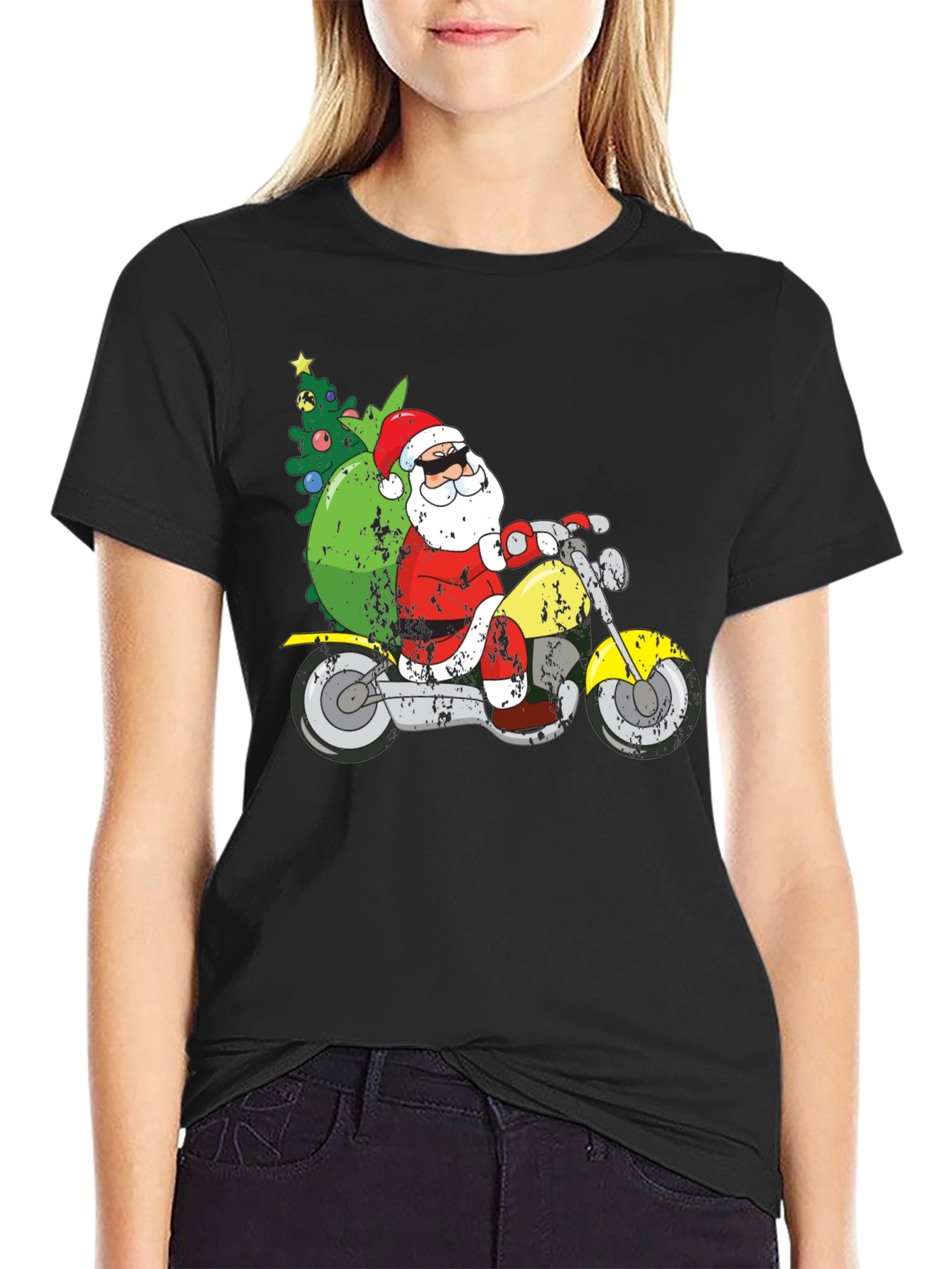 Santa Motorcycle Tee