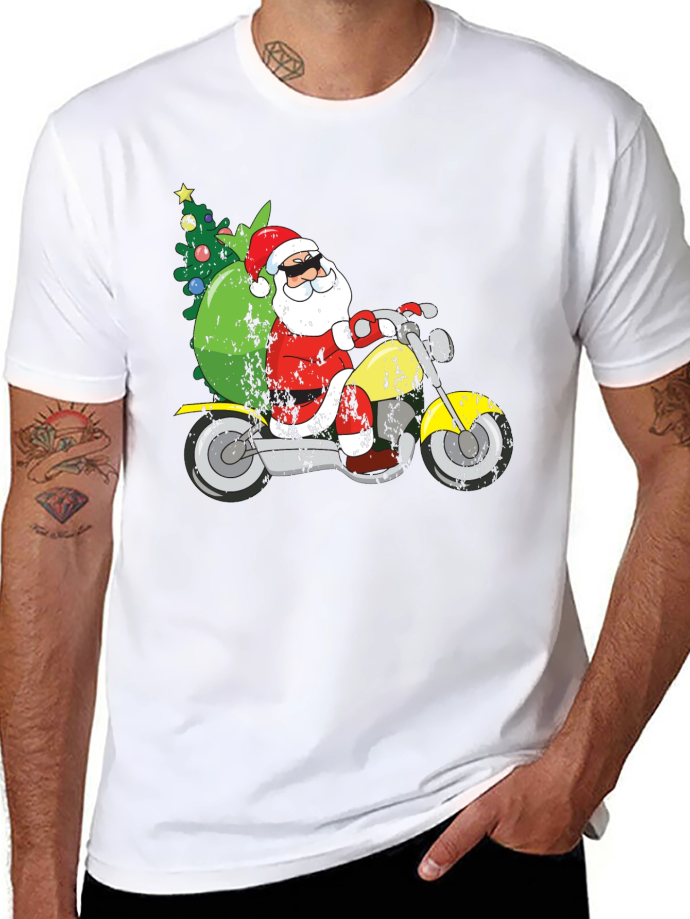 Santa Motorcycle Tee