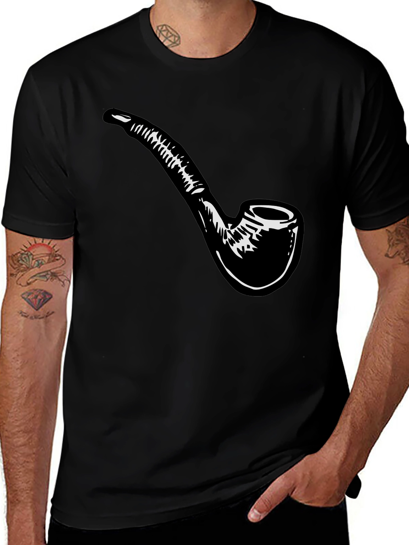 Smoking Pipe T-Shirt - Classic Black Cotton Tee
