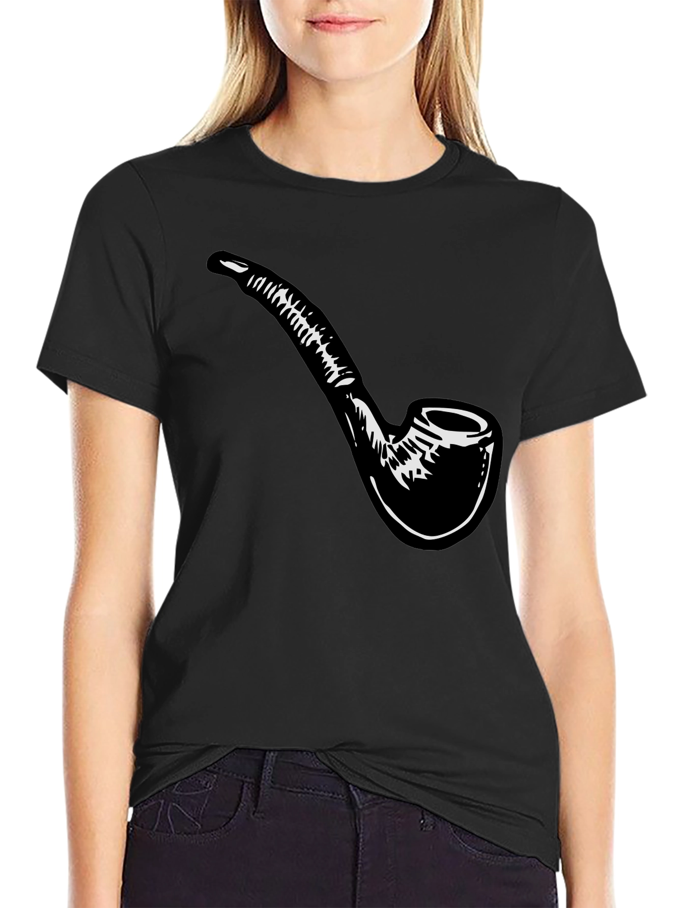 Smoking Pipe T-Shirt - Classic Black Cotton Tee