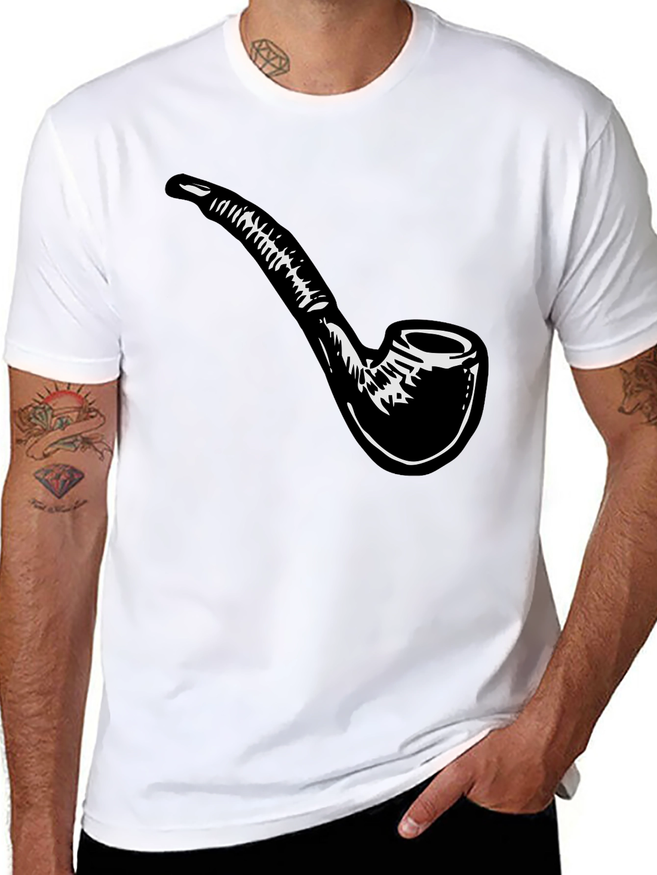 Smoking Pipe T-Shirt - Classic Black Cotton Tee