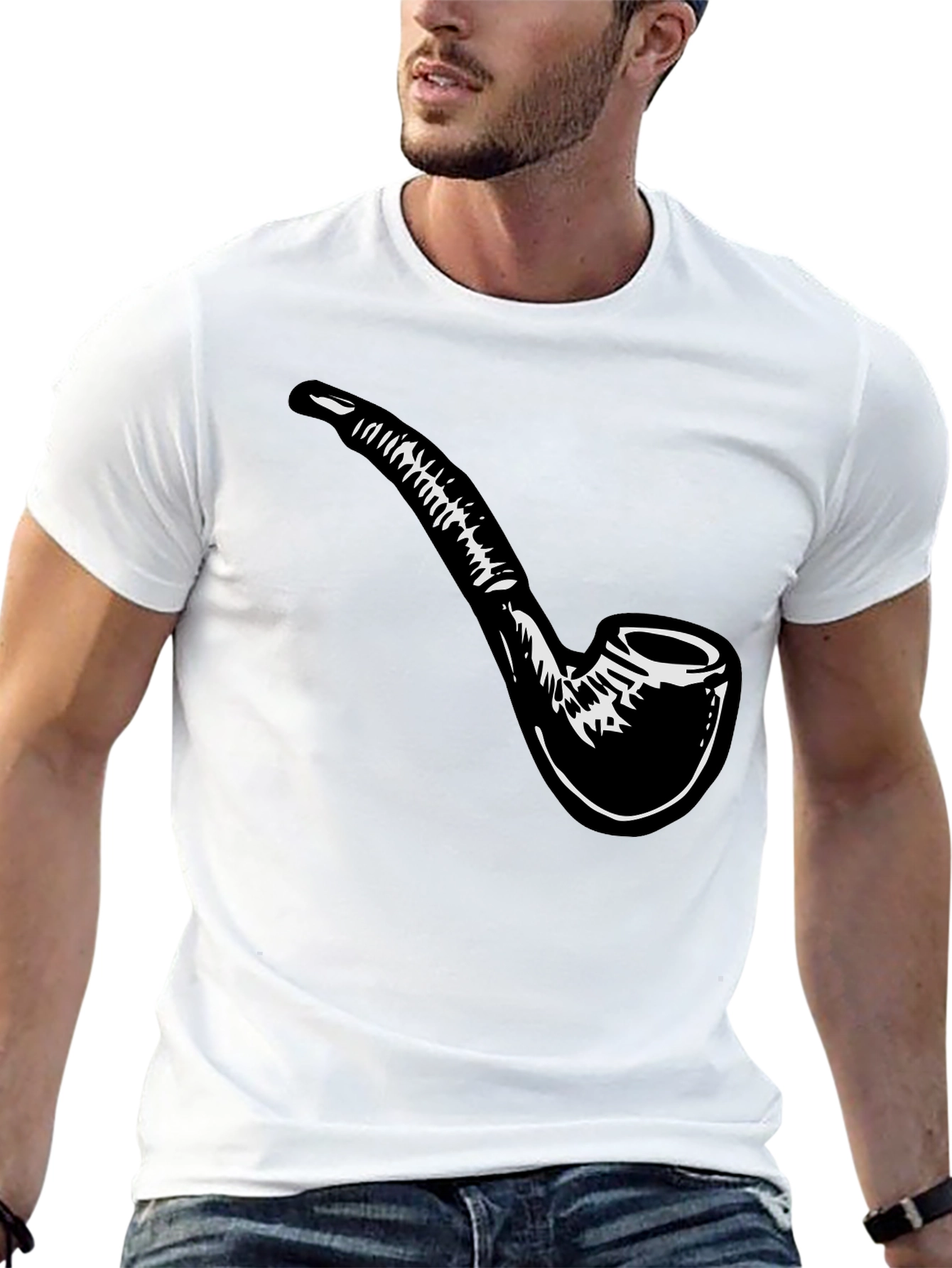 Smoking Pipe T-Shirt - Classic Black Cotton Tee