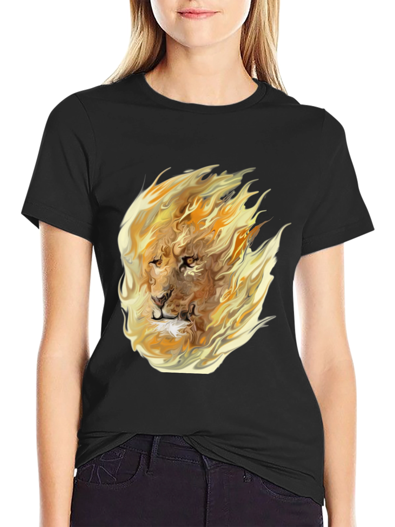Fiery Lion Graphic Tee - Bold Style