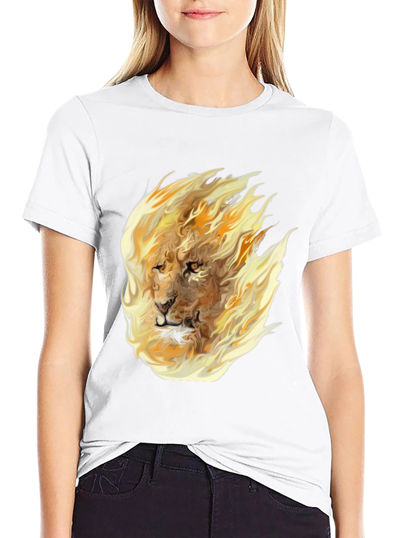 Fiery Lion Graphic Tee - Bold Style