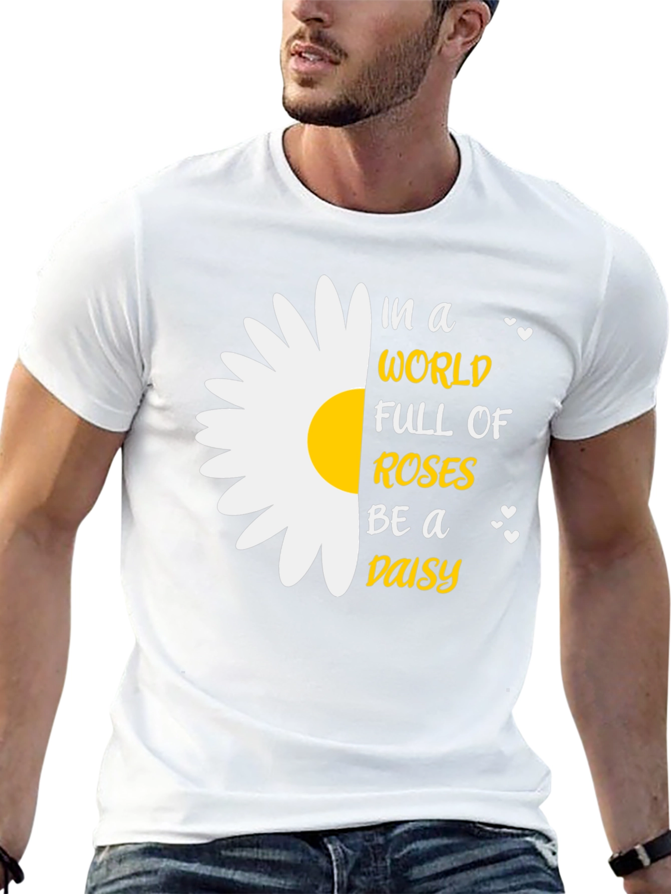 Be a Daisy T-Shirt - Black Cotton Blend