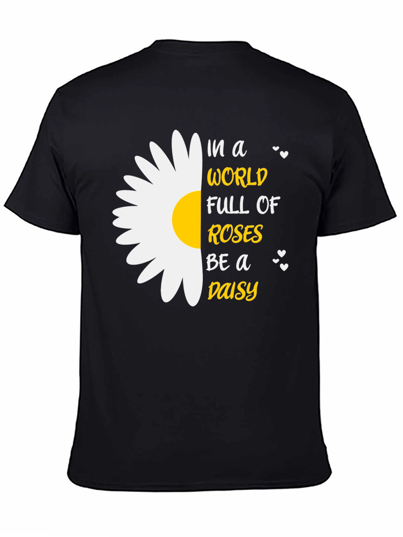 Be a Daisy T-Shirt - Black Cotton Blend