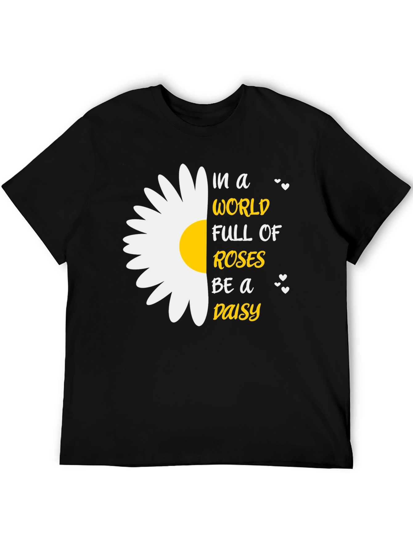 Be a Daisy T-Shirt - Black Cotton Blend