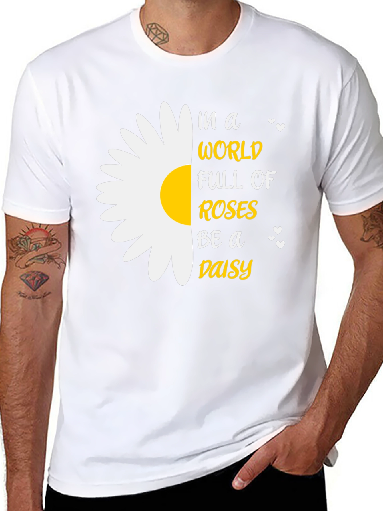Be a Daisy T-Shirt - Black Cotton Blend