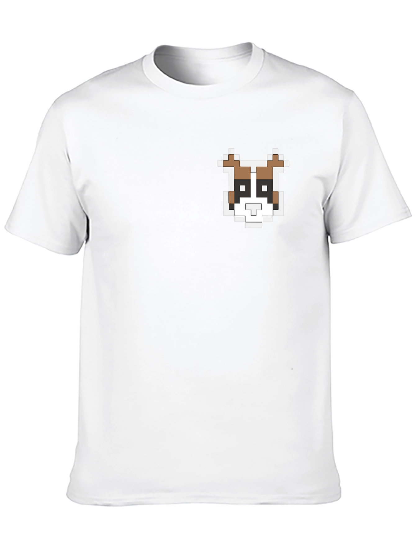 Pixel Art Dog Graphic T-Shirt - Casual Black Tee
