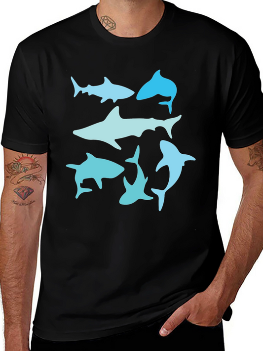 Shark Graphic Tee - Black Casual Shirt
