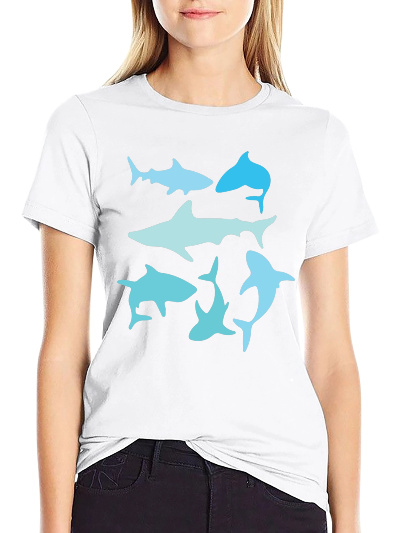 Shark Graphic Tee - Black Casual Shirt