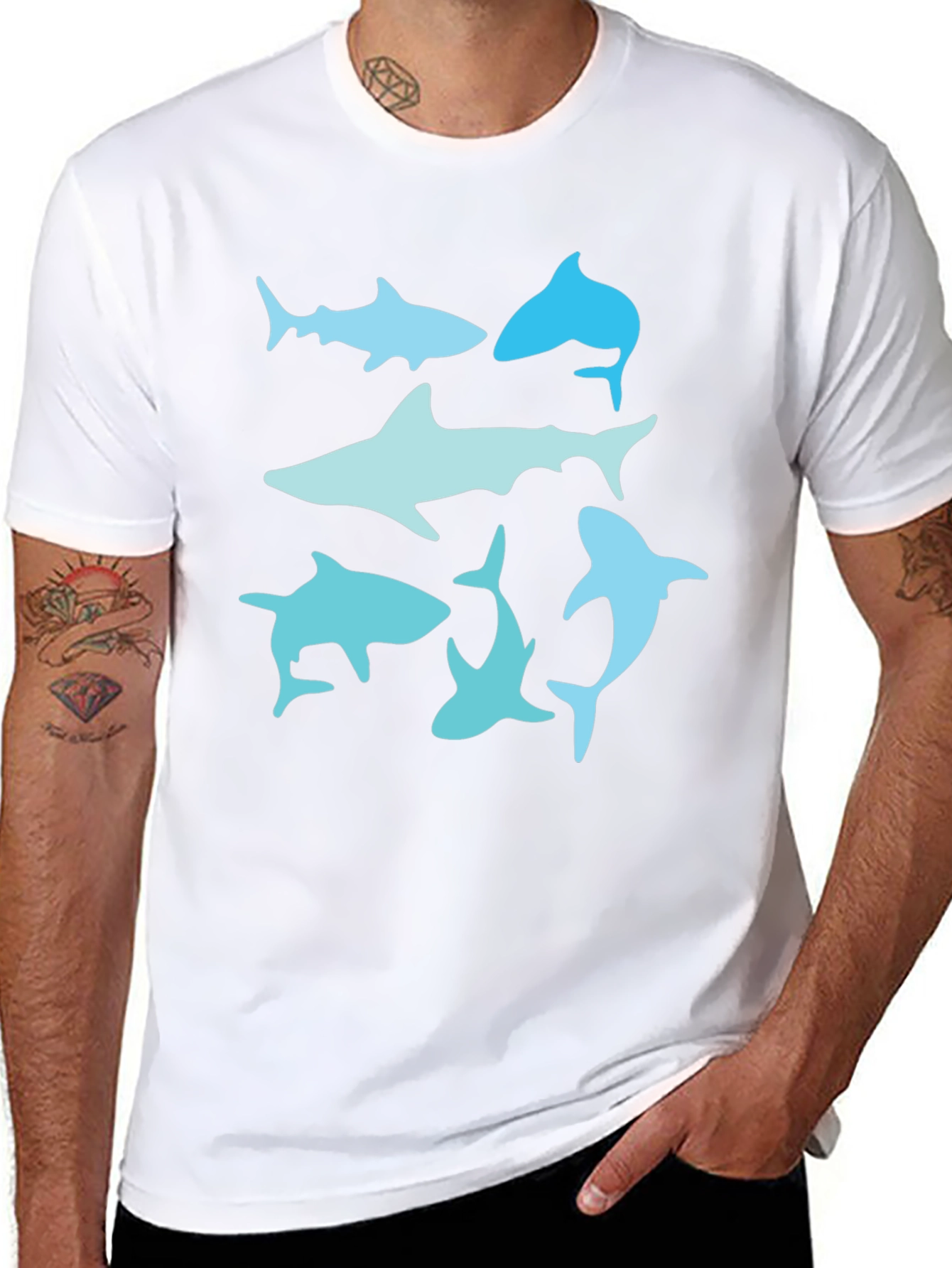 Shark Graphic Tee - Black Casual Shirt