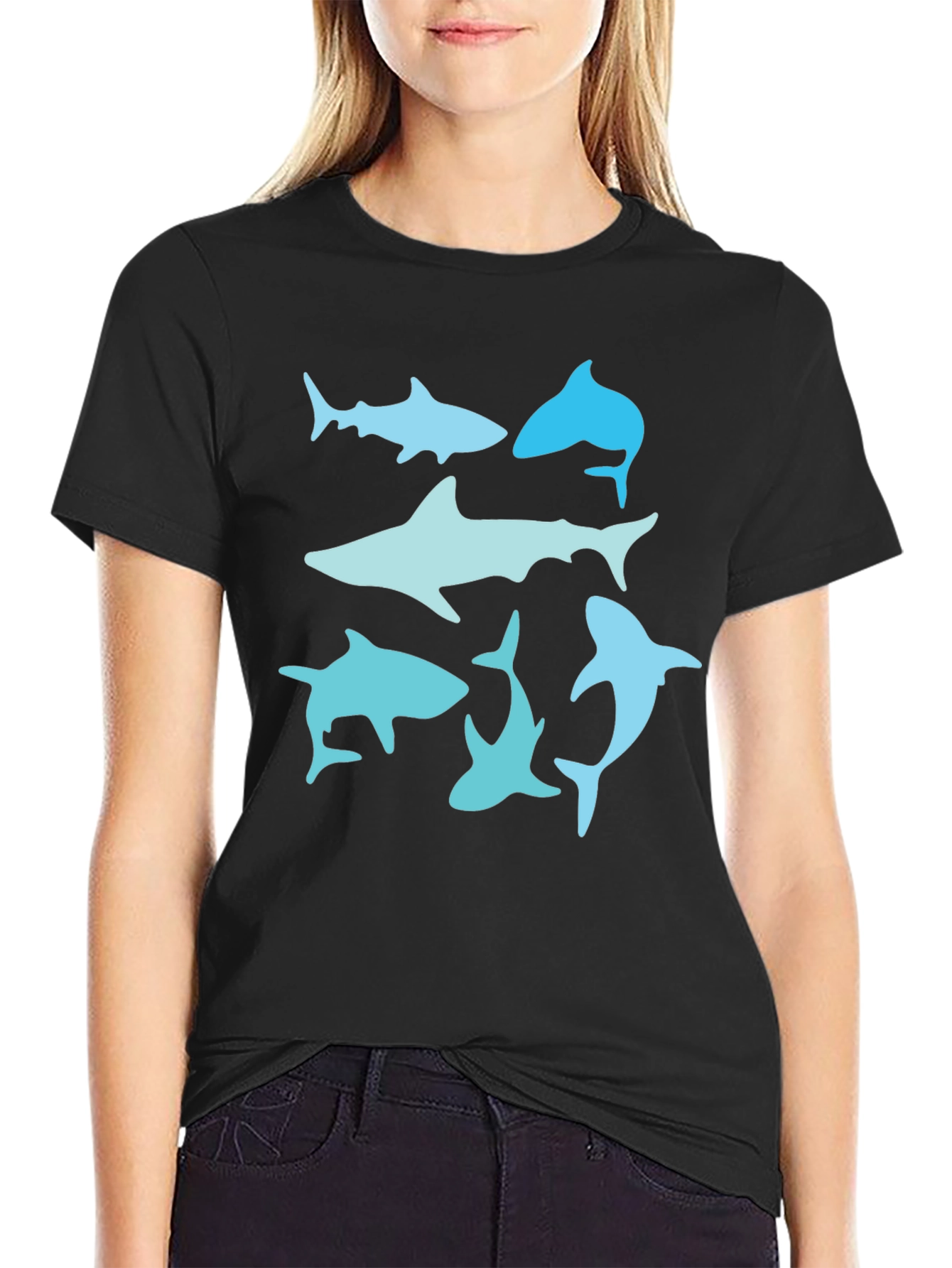 Shark Graphic Tee - Black Casual Shirt
