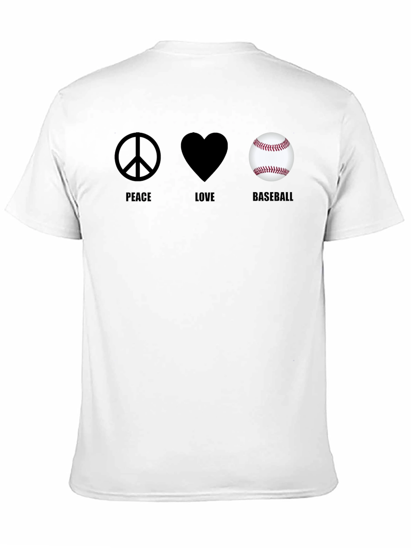 Peace Love Baseball Graphic T-Shirt