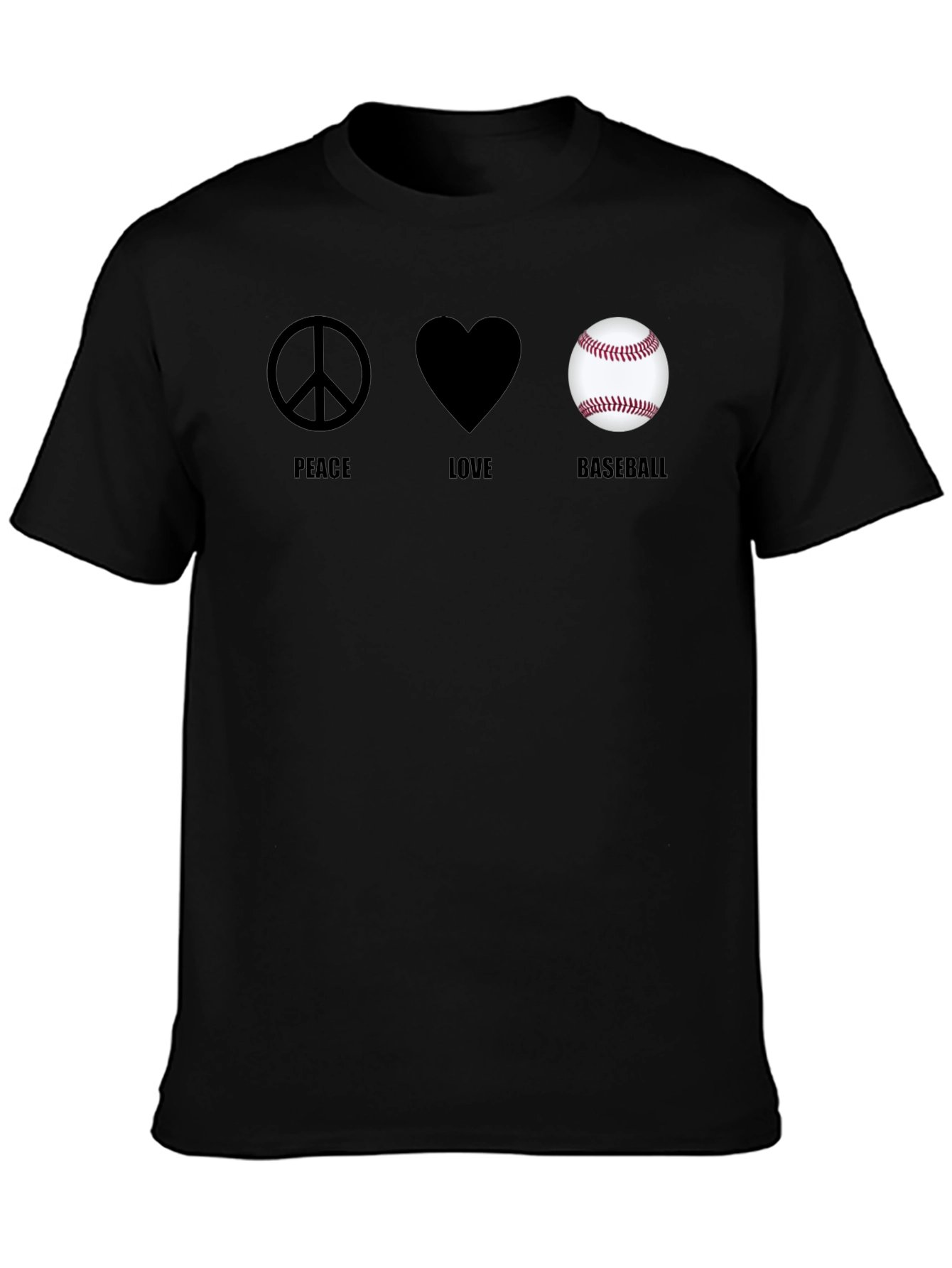 Peace Love Baseball Graphic T-Shirt
