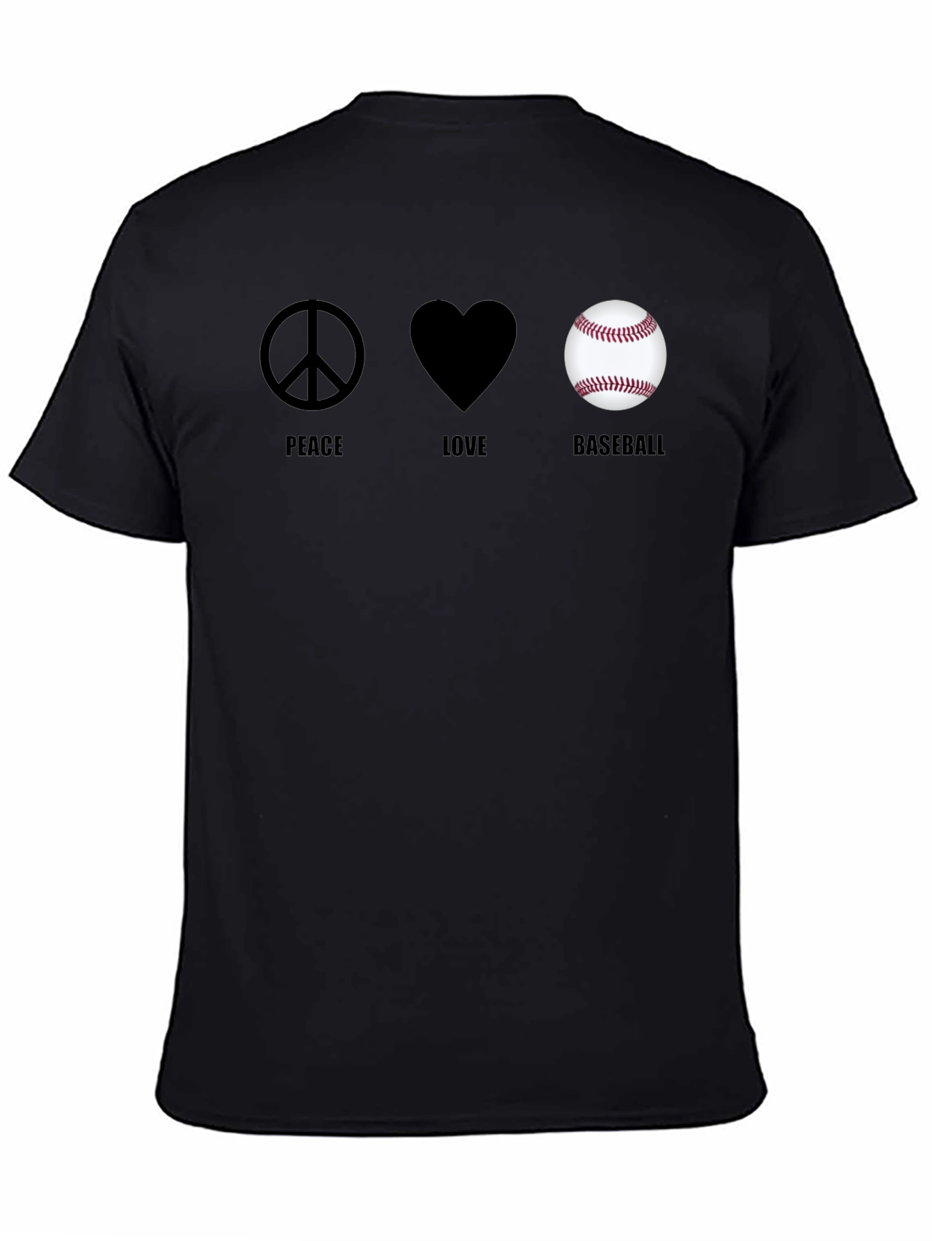 Peace Love Baseball Graphic T-Shirt