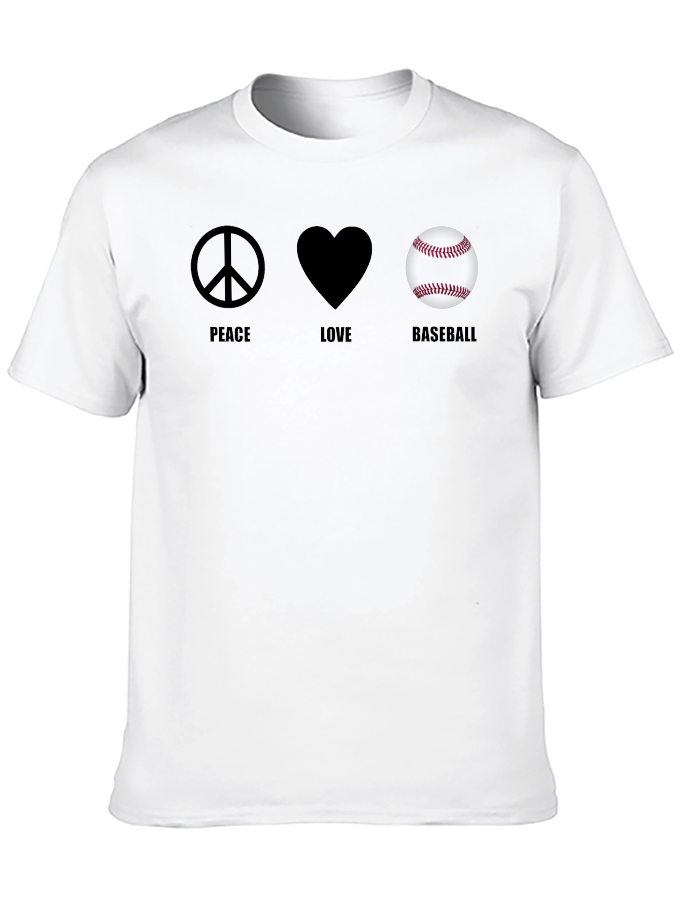 Peace Love Baseball Graphic T-Shirt