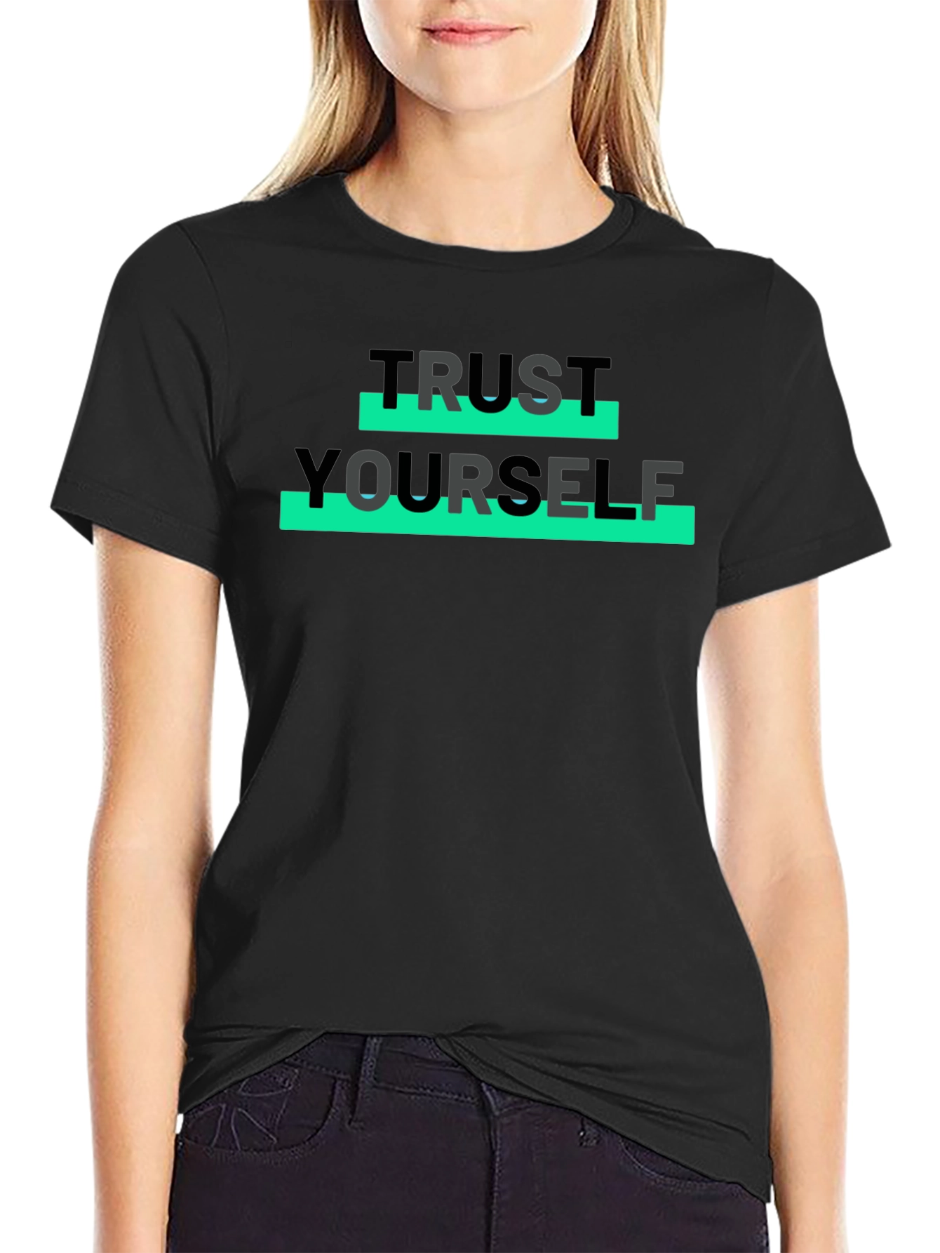 Trust Yourself Graphic Tee - Stylish Black T-Shirt