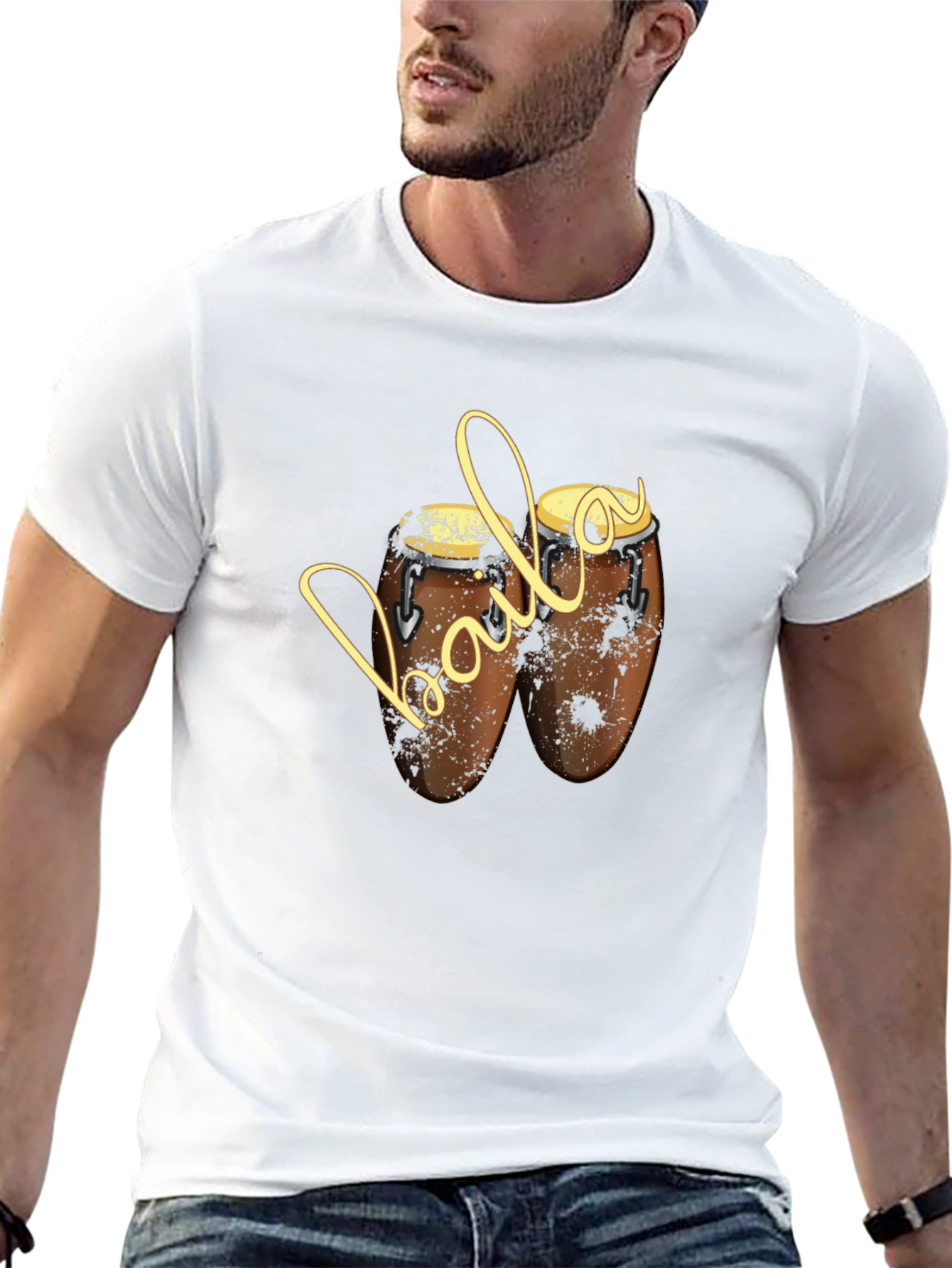 Baila Conga Drum T-Shirt - Black