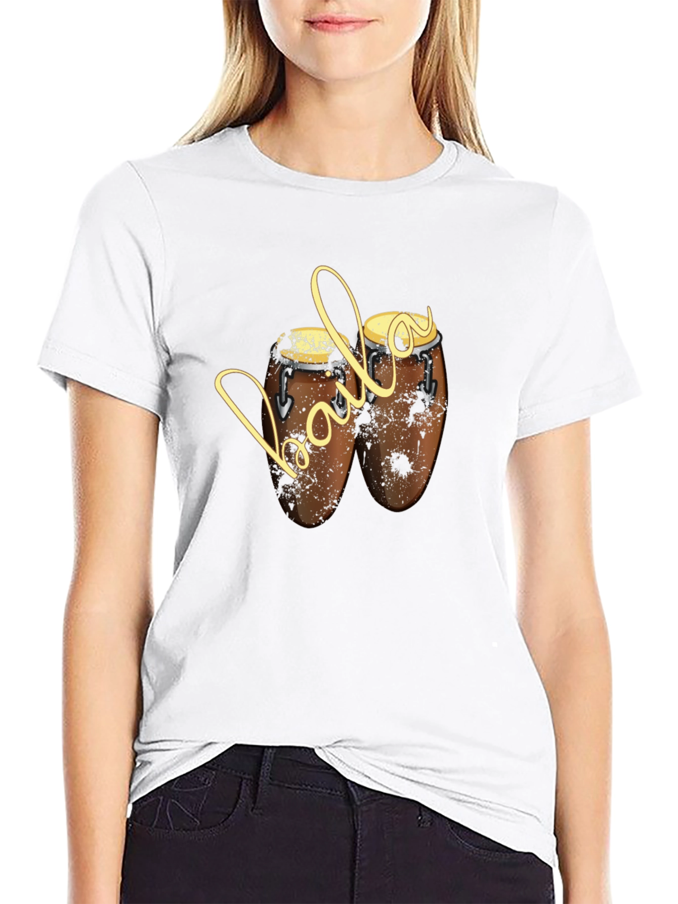 Baila Conga Drum T-Shirt - Black