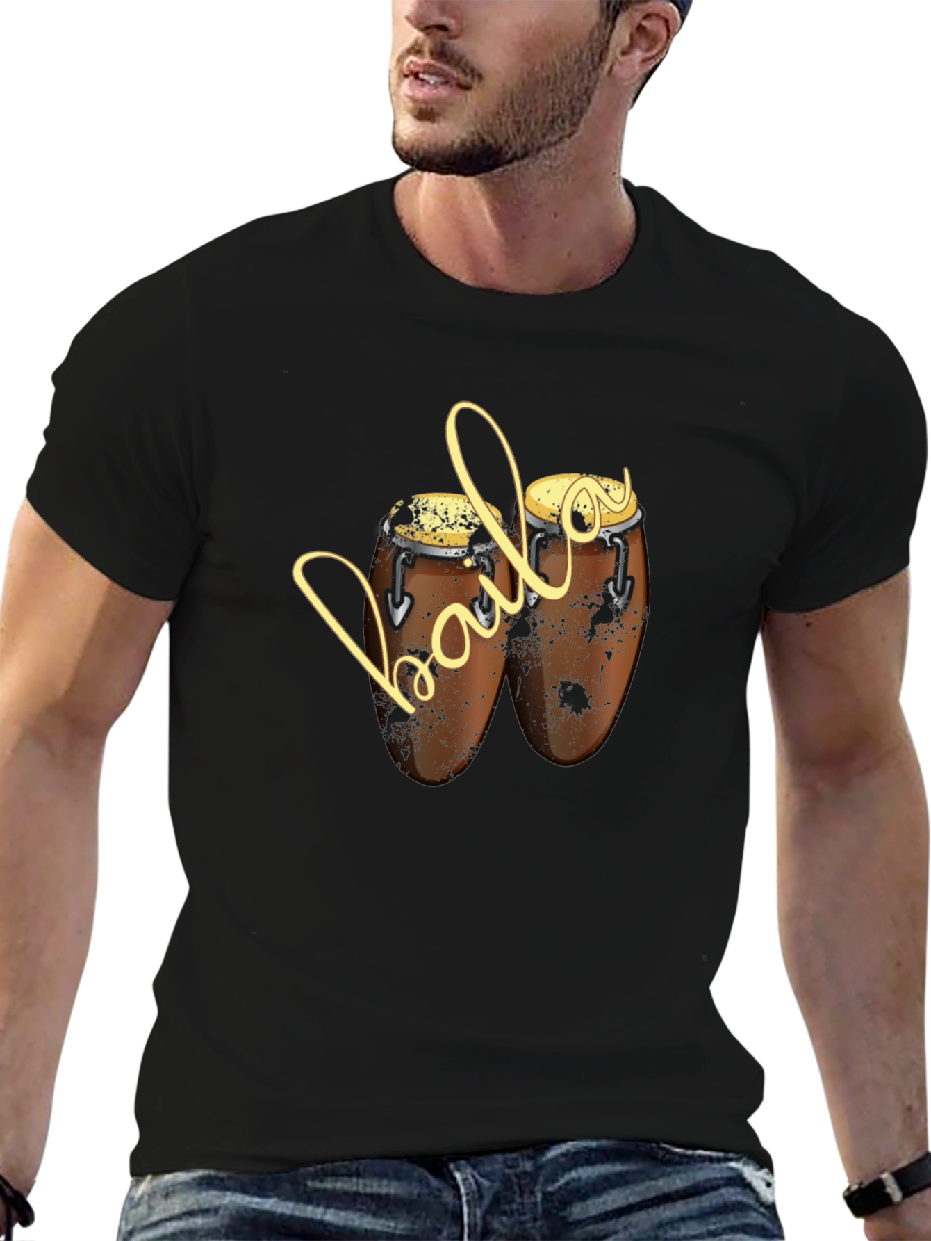 Baila Conga Drum T-Shirt - Black