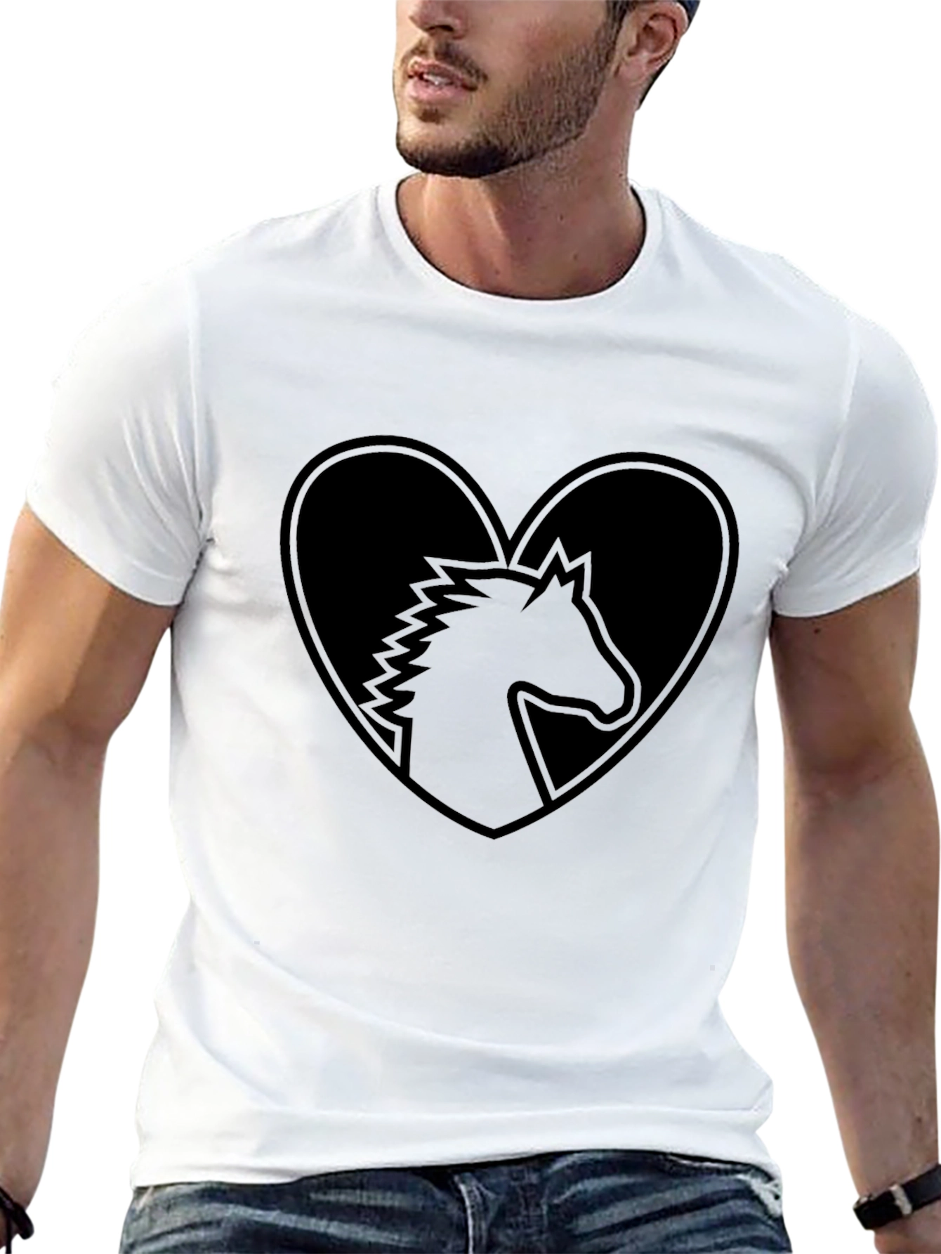 Horse Lover Tee - Heart Silhouette Graphic Shirt