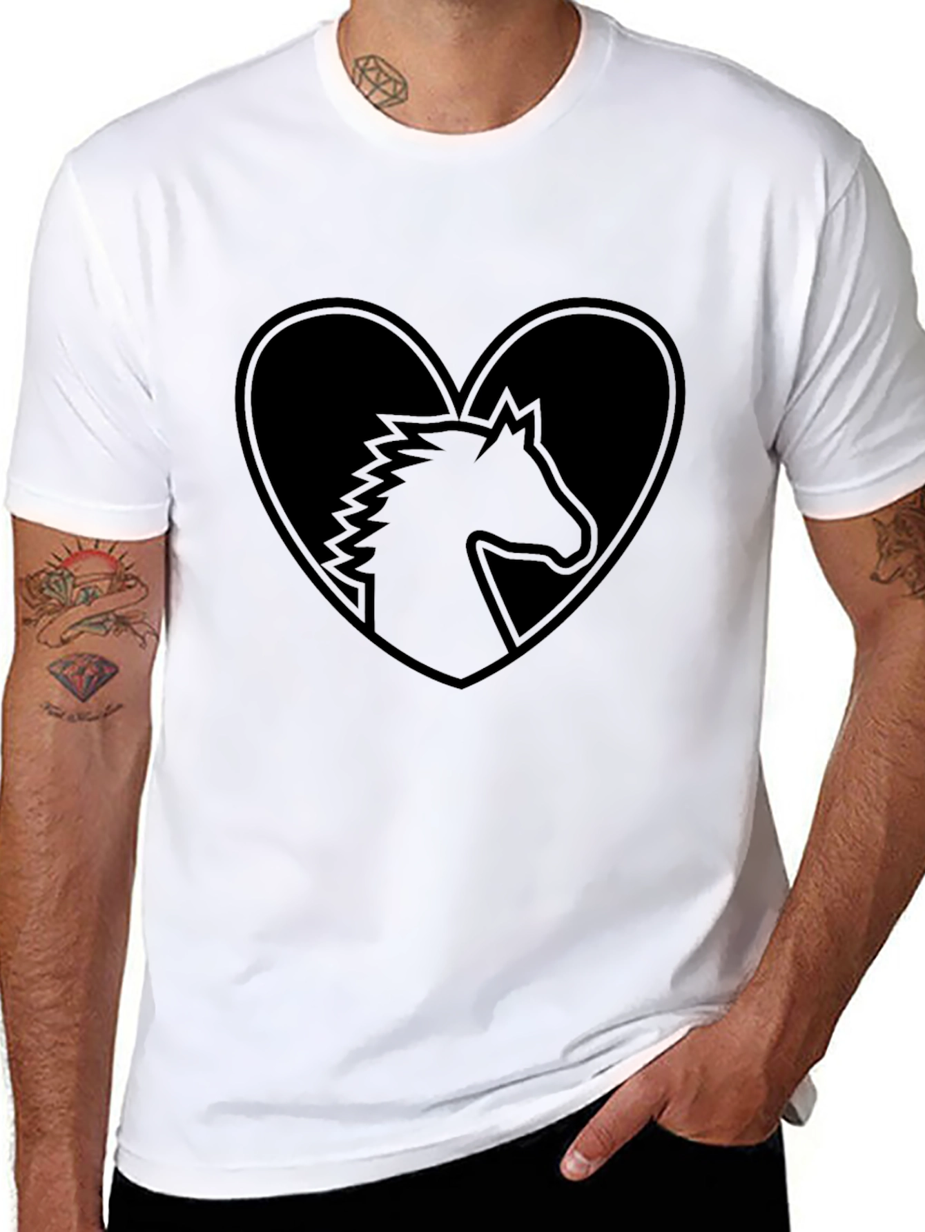 Horse Lover Tee - Heart Silhouette Graphic Shirt