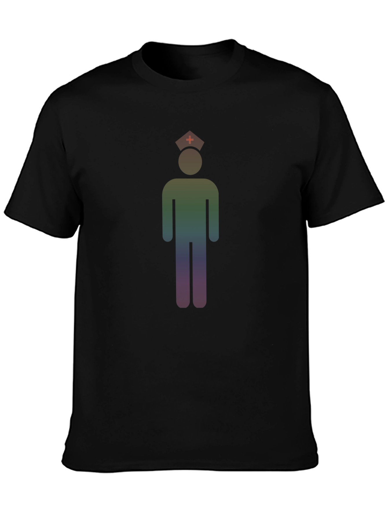 Rainbow Nurse Icon Black T-Shirt