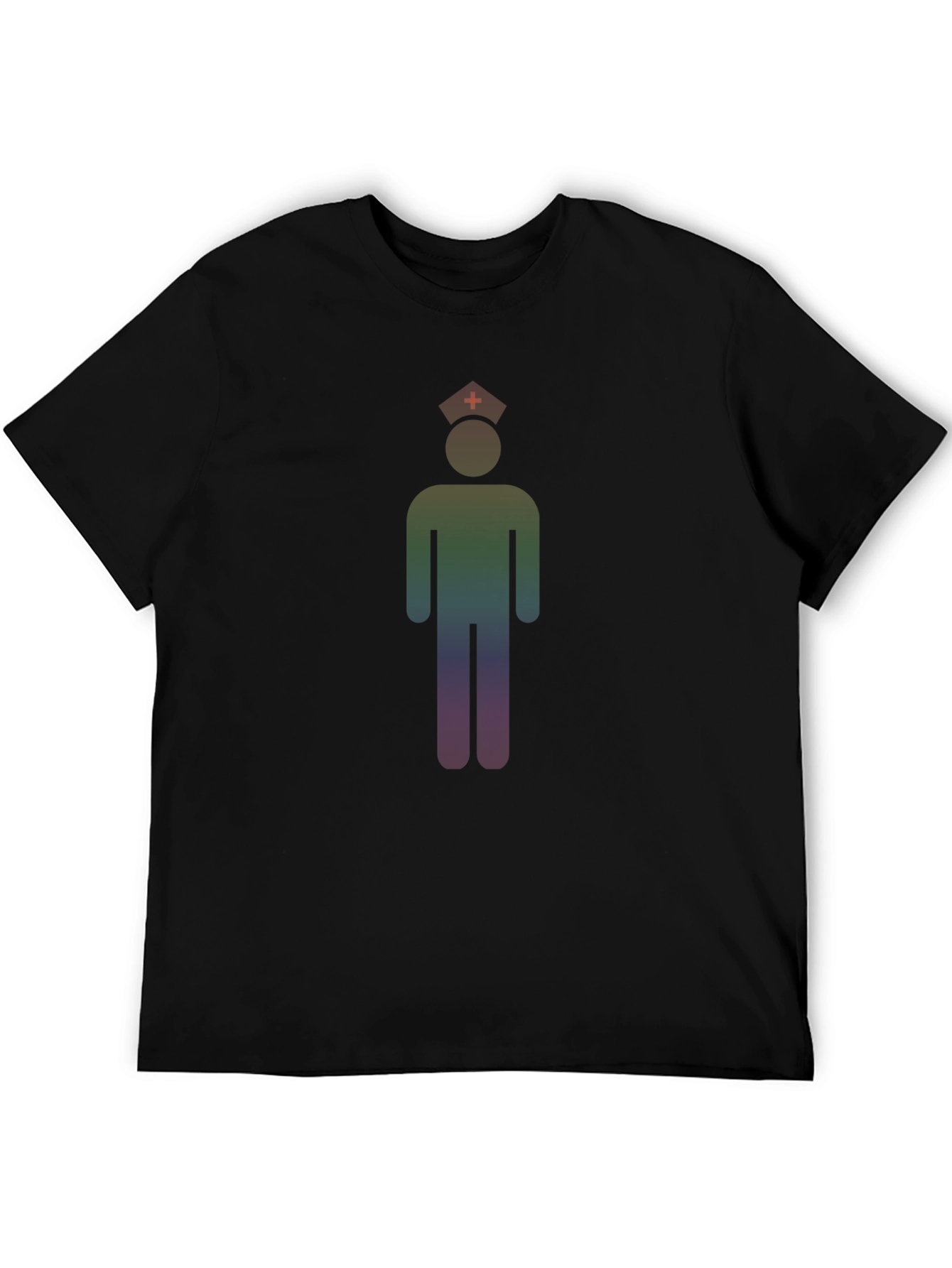 Rainbow Nurse Icon Black T-Shirt