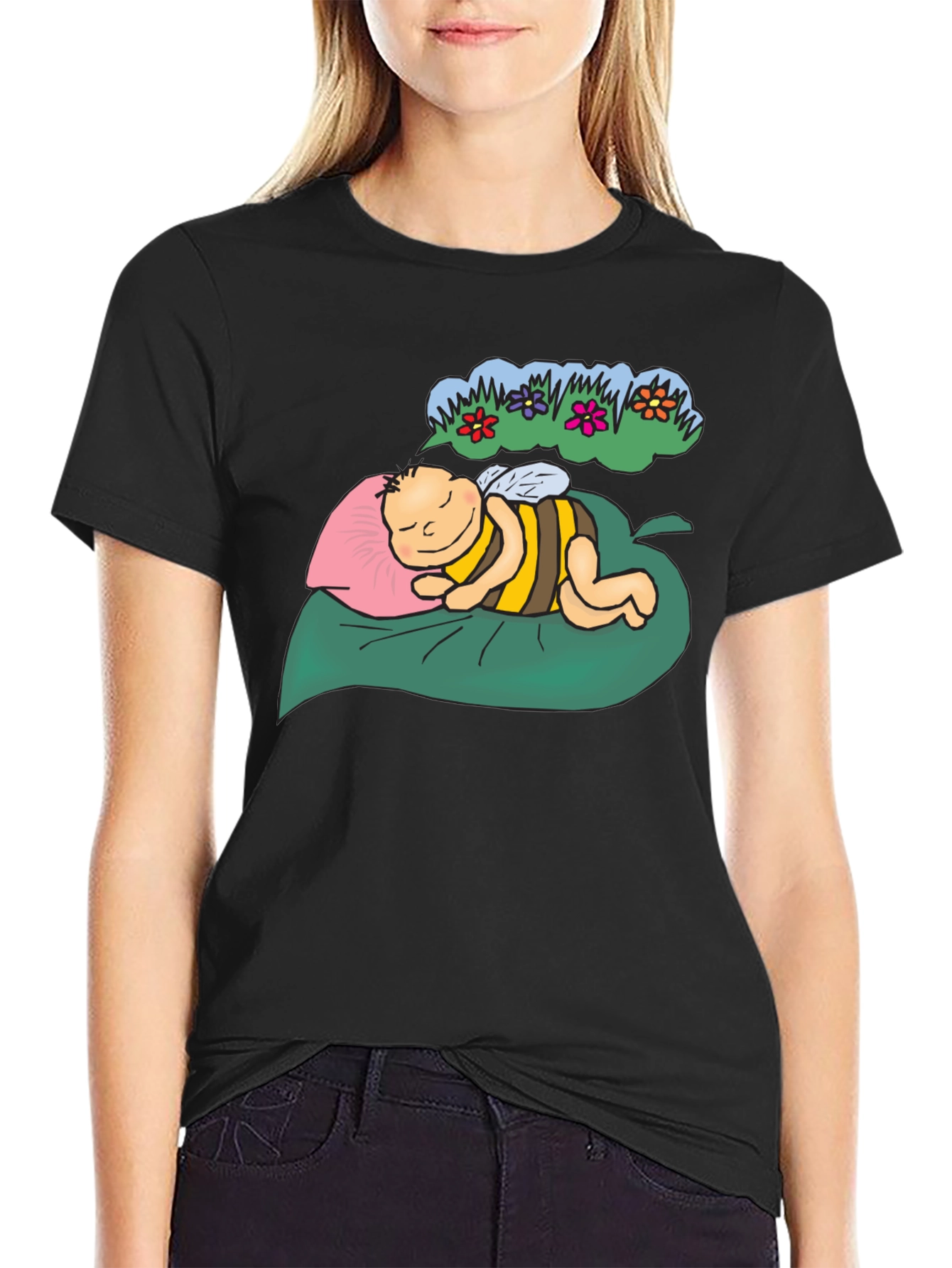 Dreaming Bee Graphic Tee - Black