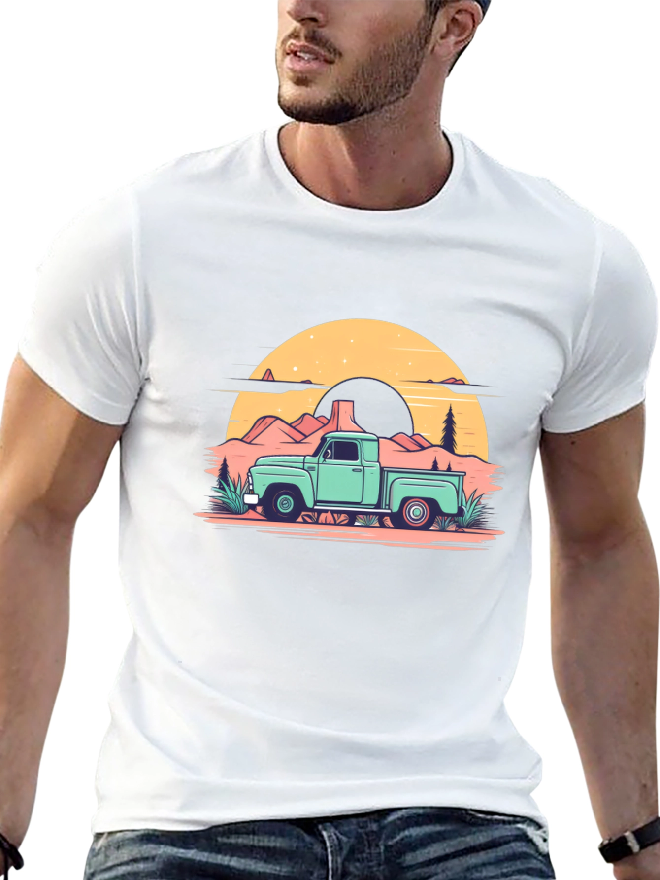 Retro Truck Graphic Tee - Black
