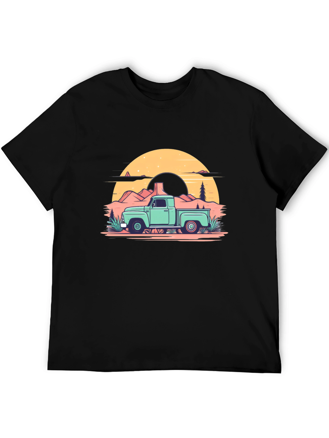 Retro Truck Graphic Tee - Black