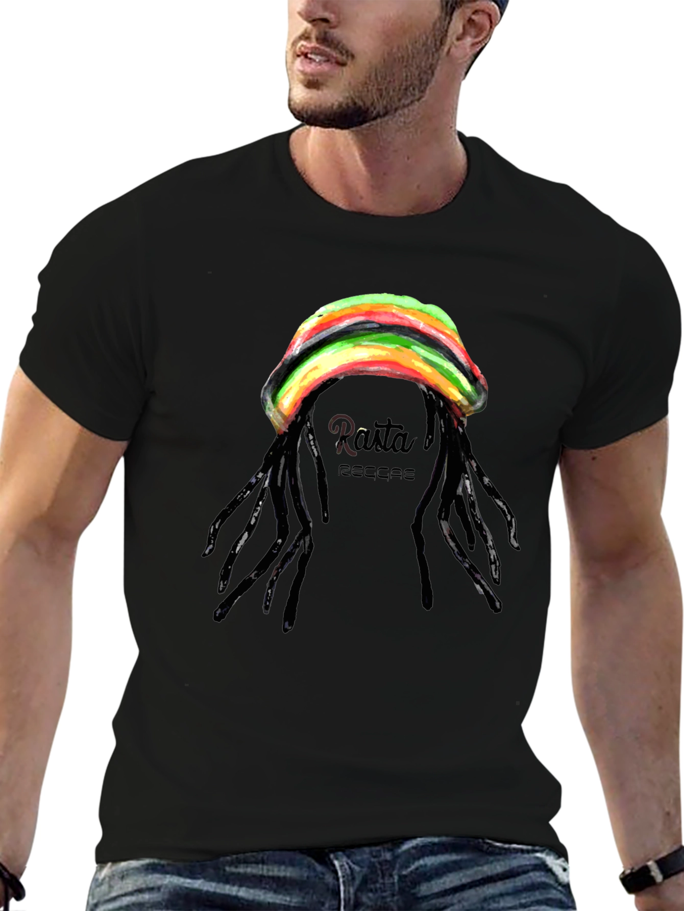 Rasta Reggae T-Shirt - Black Graphic Tee
