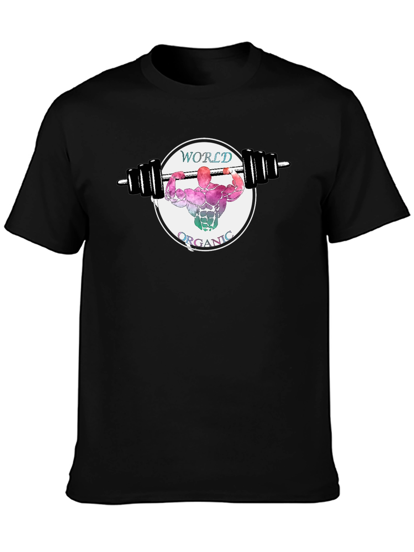 World Organic Fitness Black T-Shirt