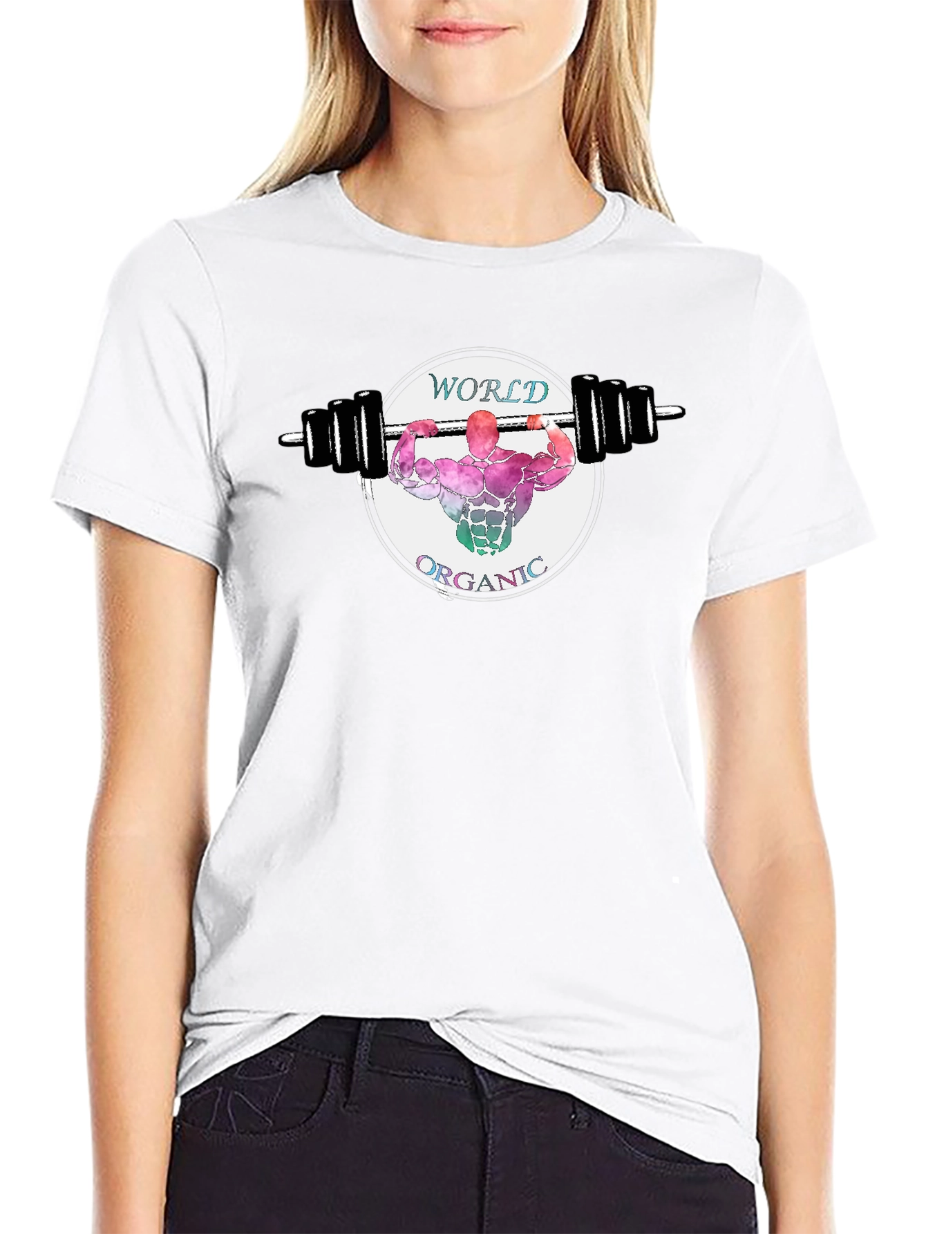 World Organic Fitness Black T-Shirt