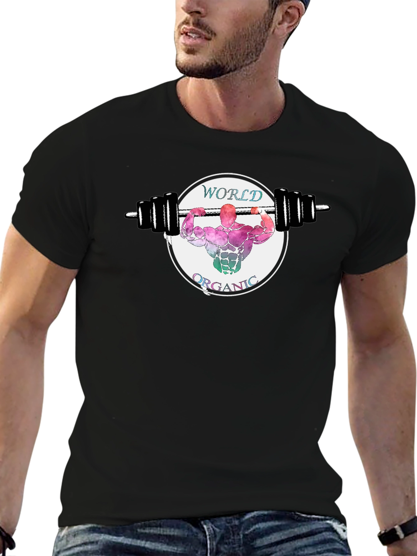 World Organic Fitness Black T-Shirt