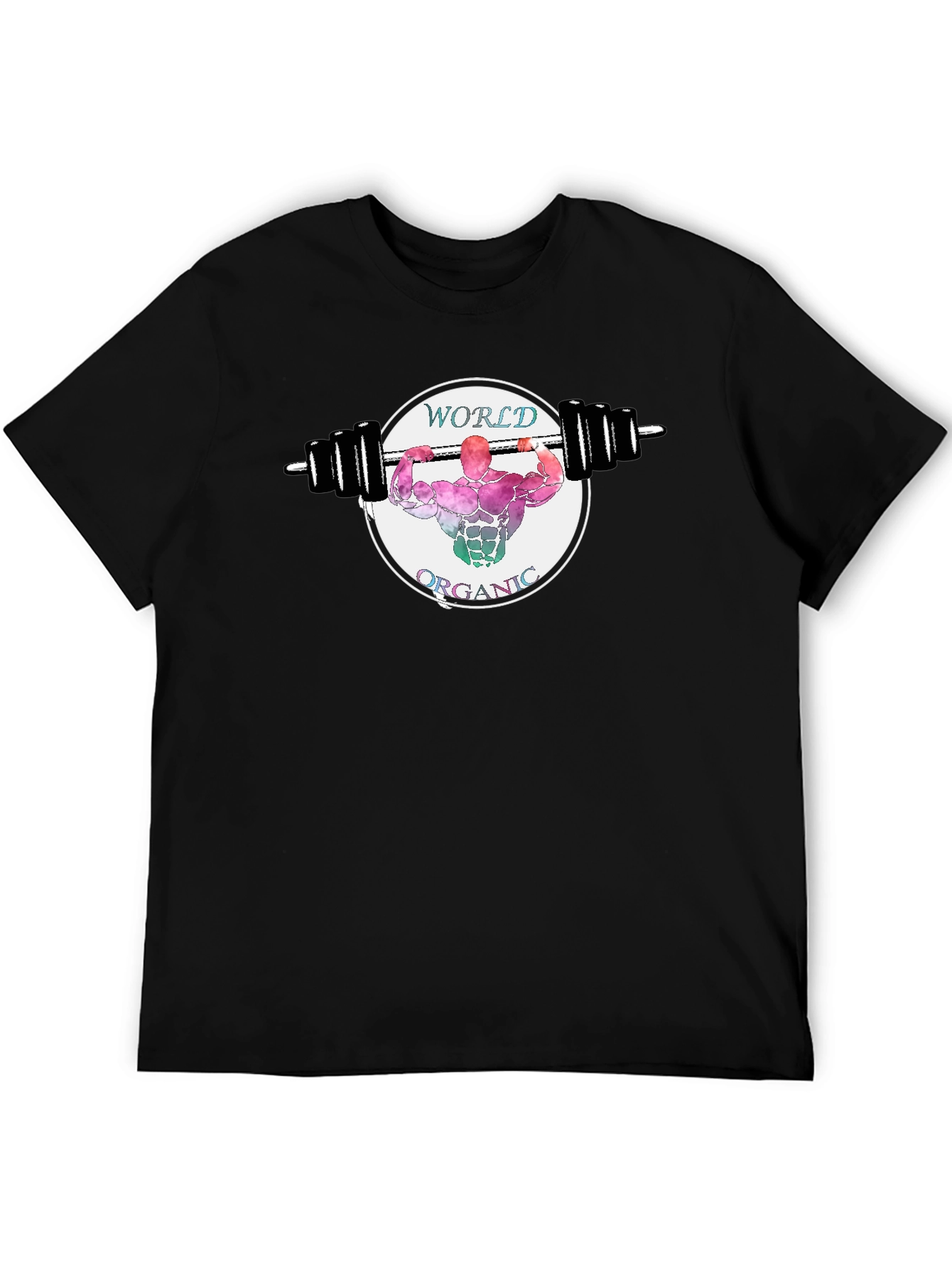 World Organic Fitness Black T-Shirt