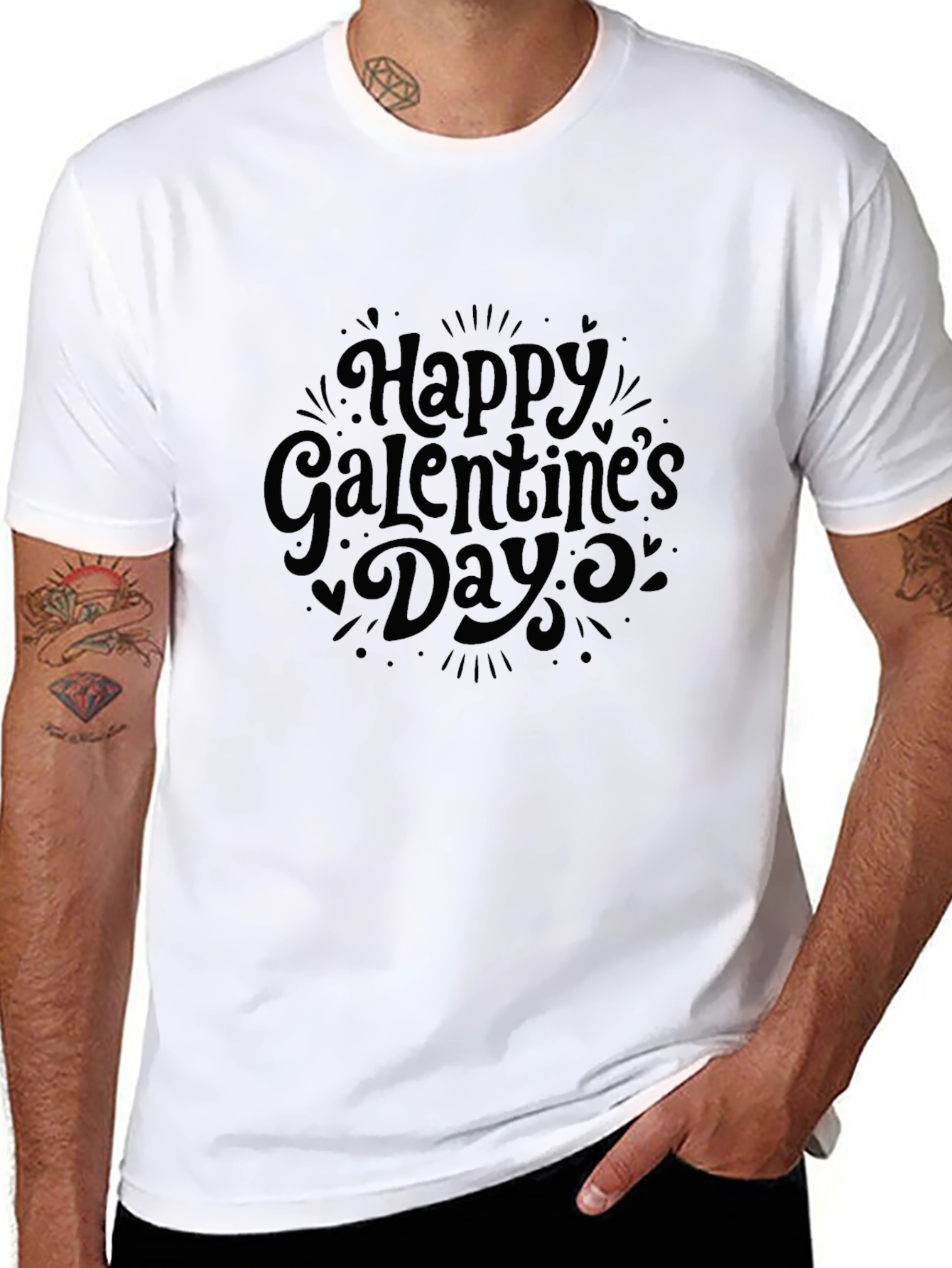 Happy Galentines Day Black Graphic Tee