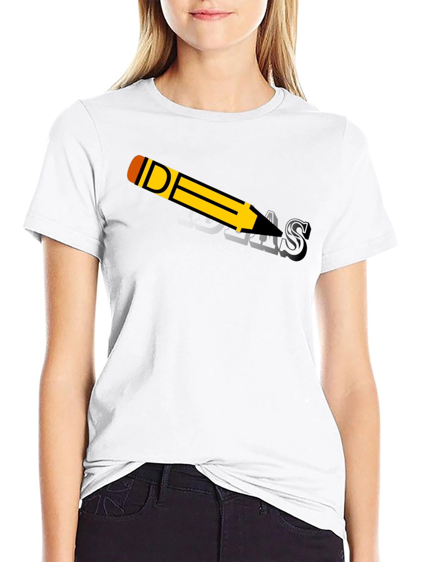 Ideas Pencil Black Graphic T-Shirt