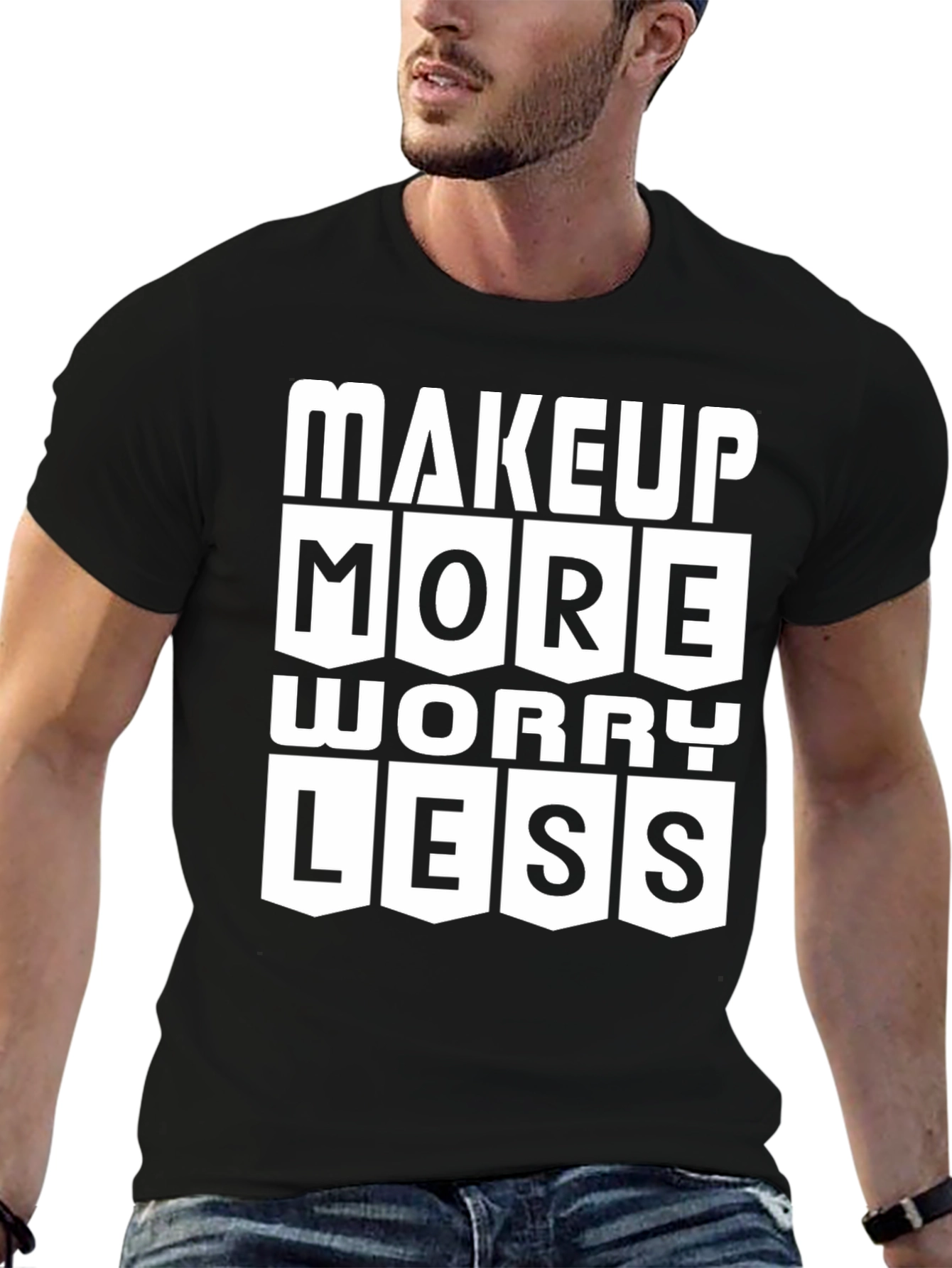 Makeup More Worry Less Graphic Tee