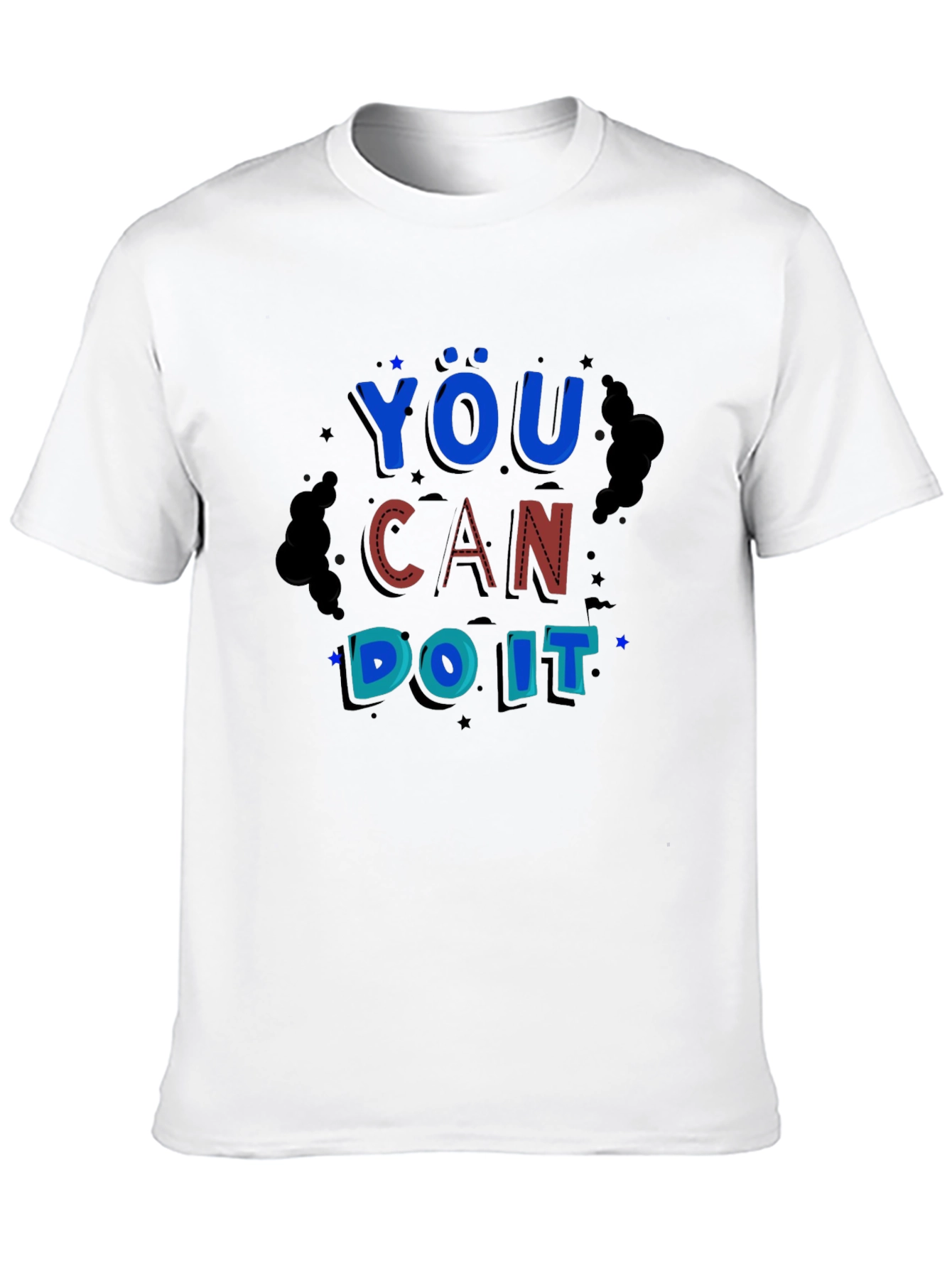 You Can Do It Black Graphic Print Tee